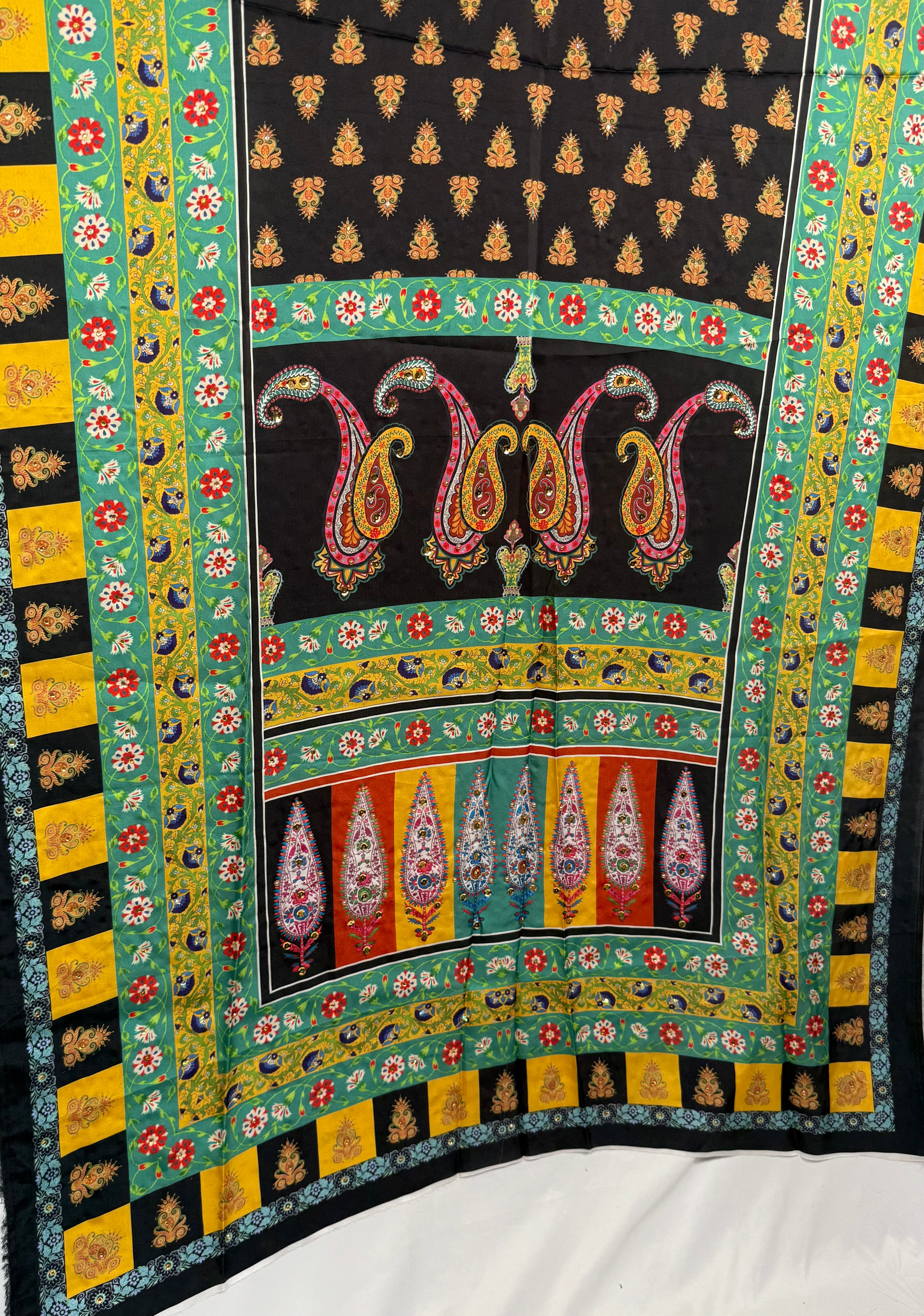 Silk Multi Colour Dupptta Sd21 By Areeba'S Couture