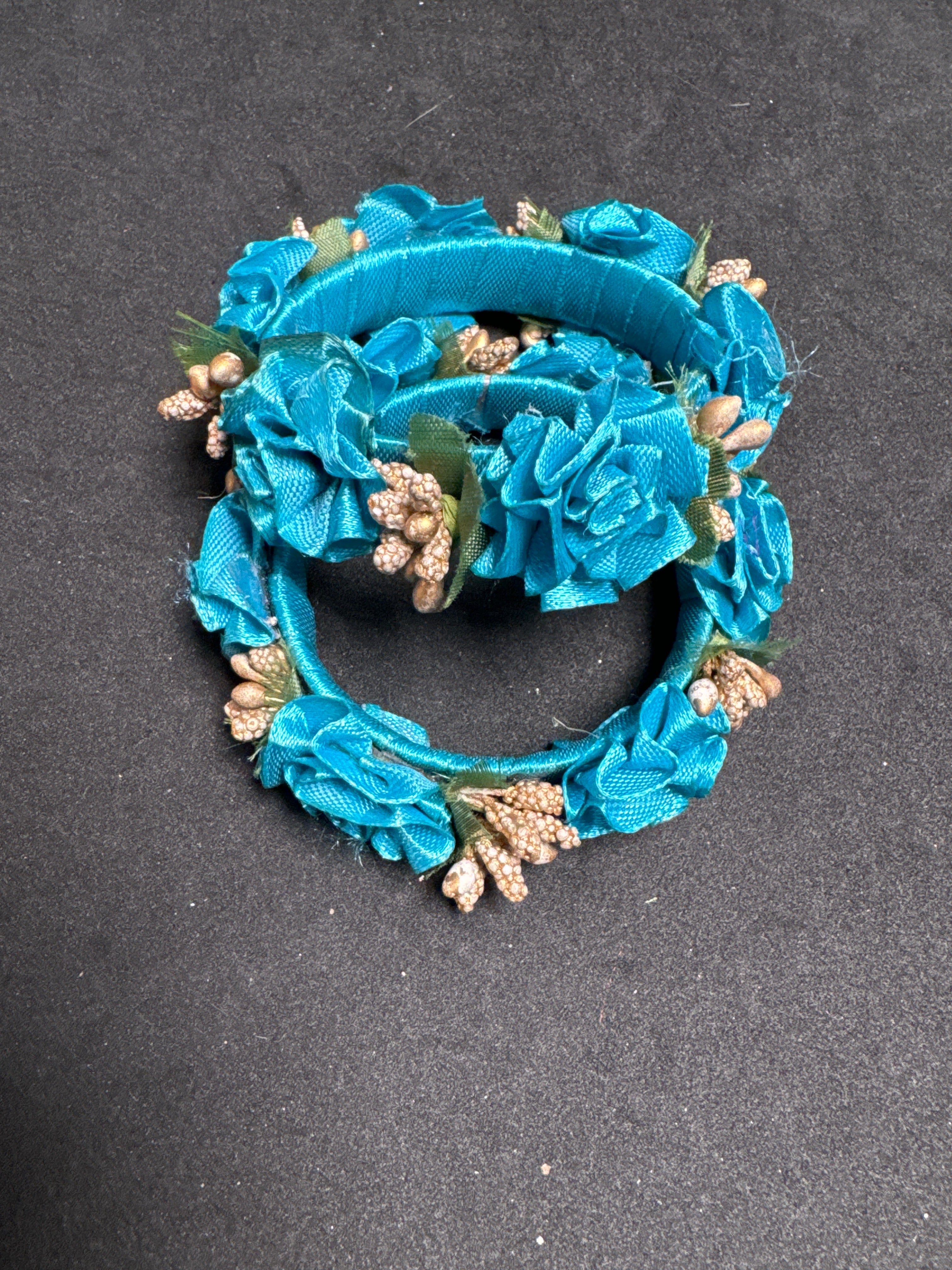 Aqua flower kara set (Sold as pair)