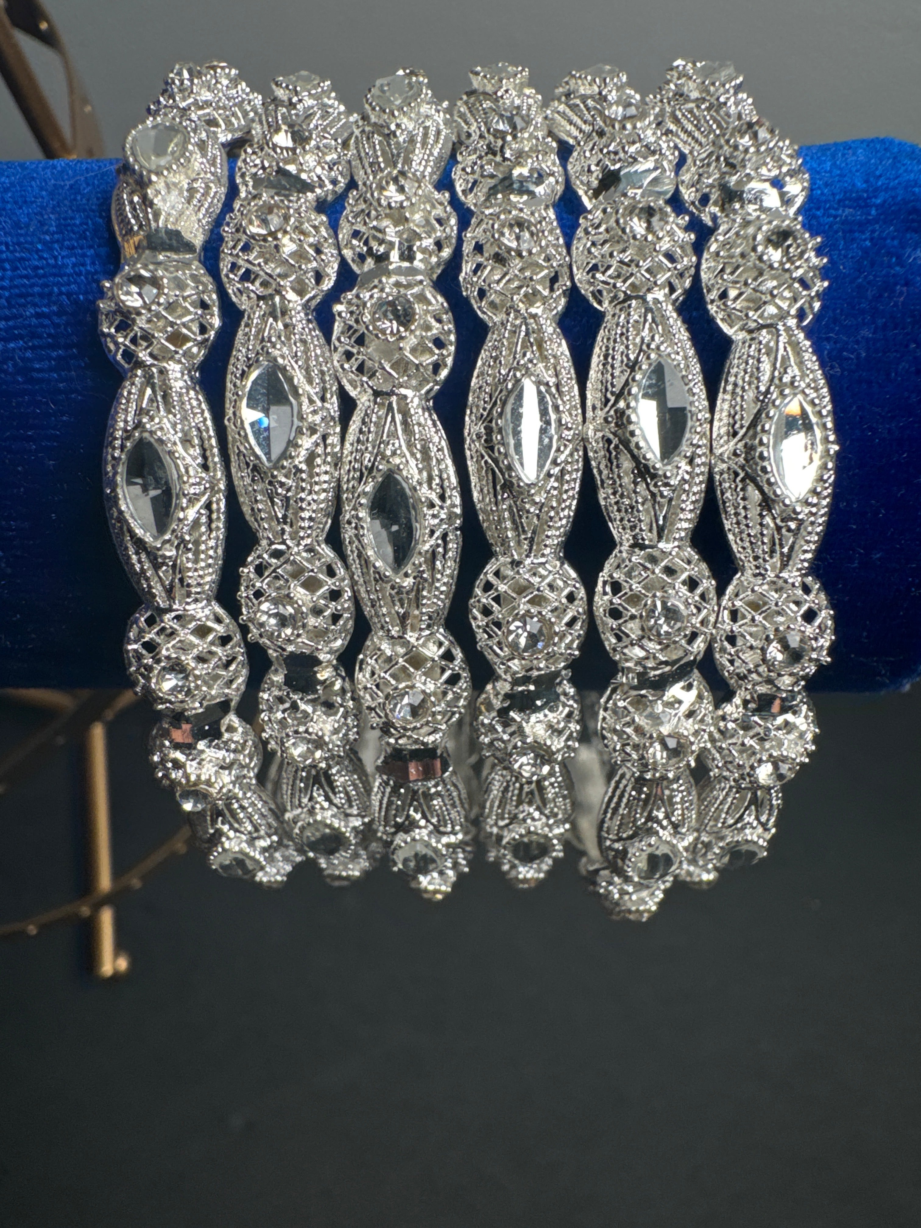 Sterling silver Artificial Bangles set of bangles with Silver