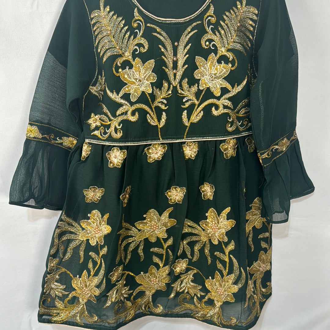 Girls bottle green BC26- Areeba's Couture