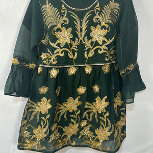 Girls bottle green BC26- Areeba's Couture