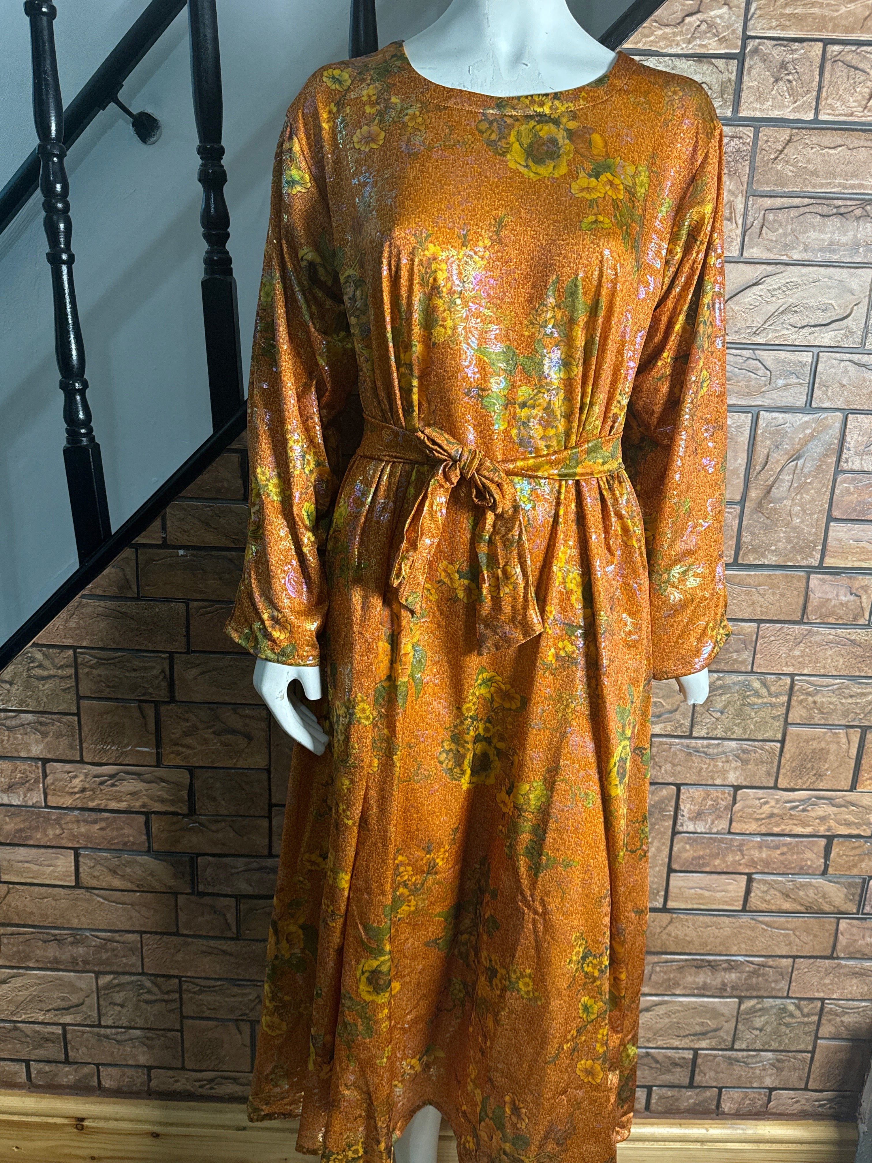 Stylish Mustard Jersey Dress Medium Size 52 Perfect for Casual