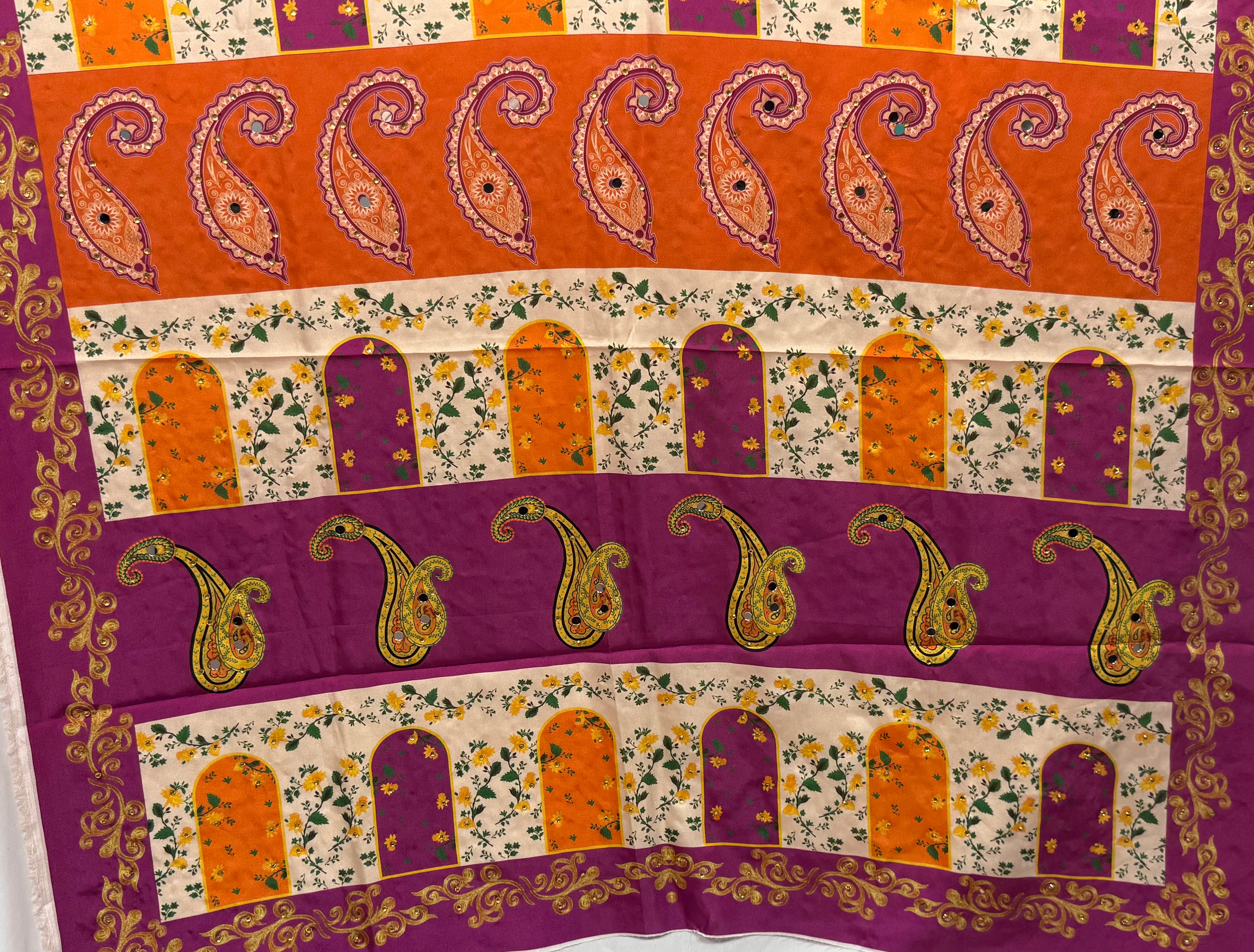 Silk Multi Colour Dupptta Sd22 By Areeba'S Couture