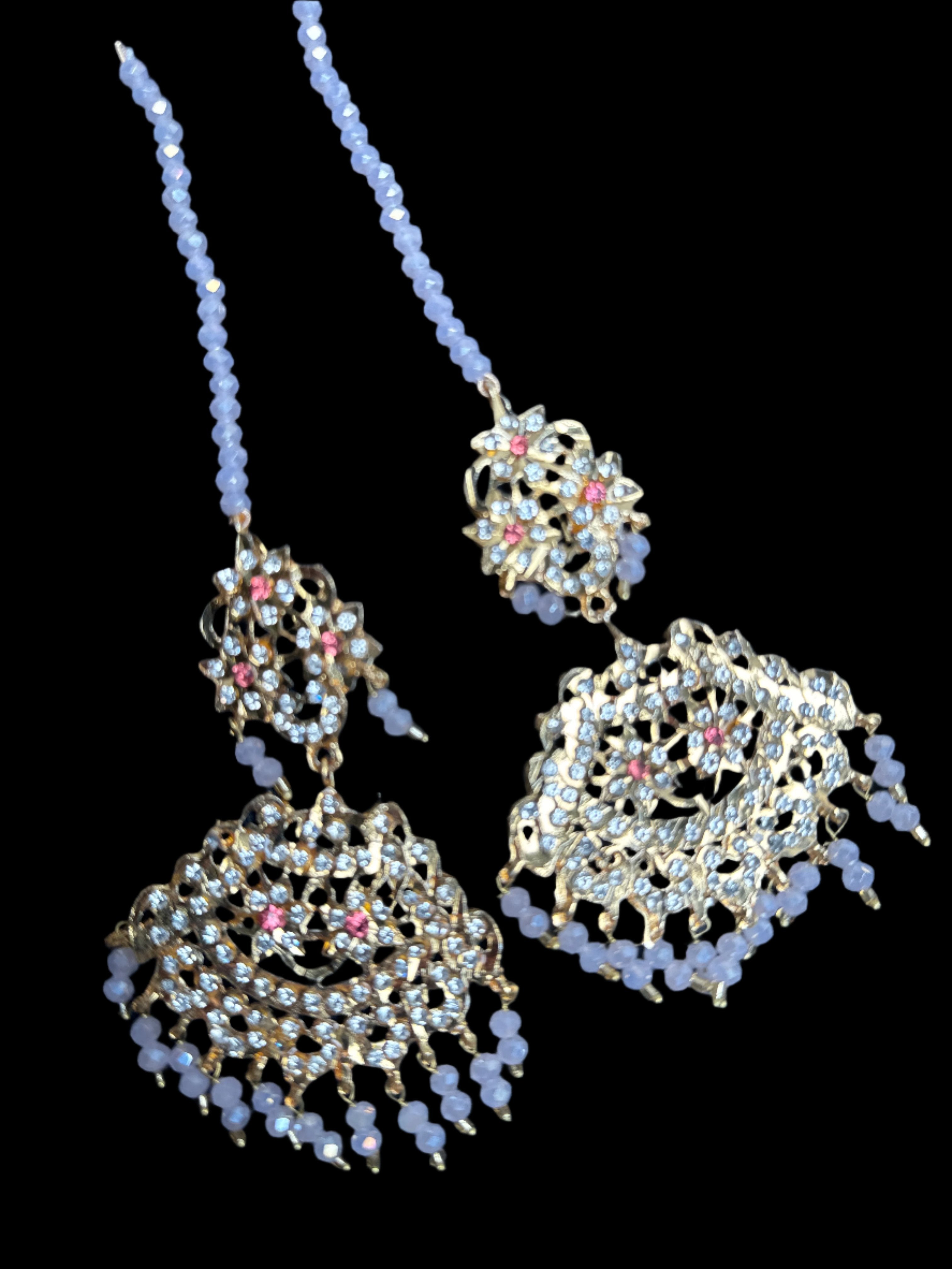 Mala set with baby pink & gold pearls JS53