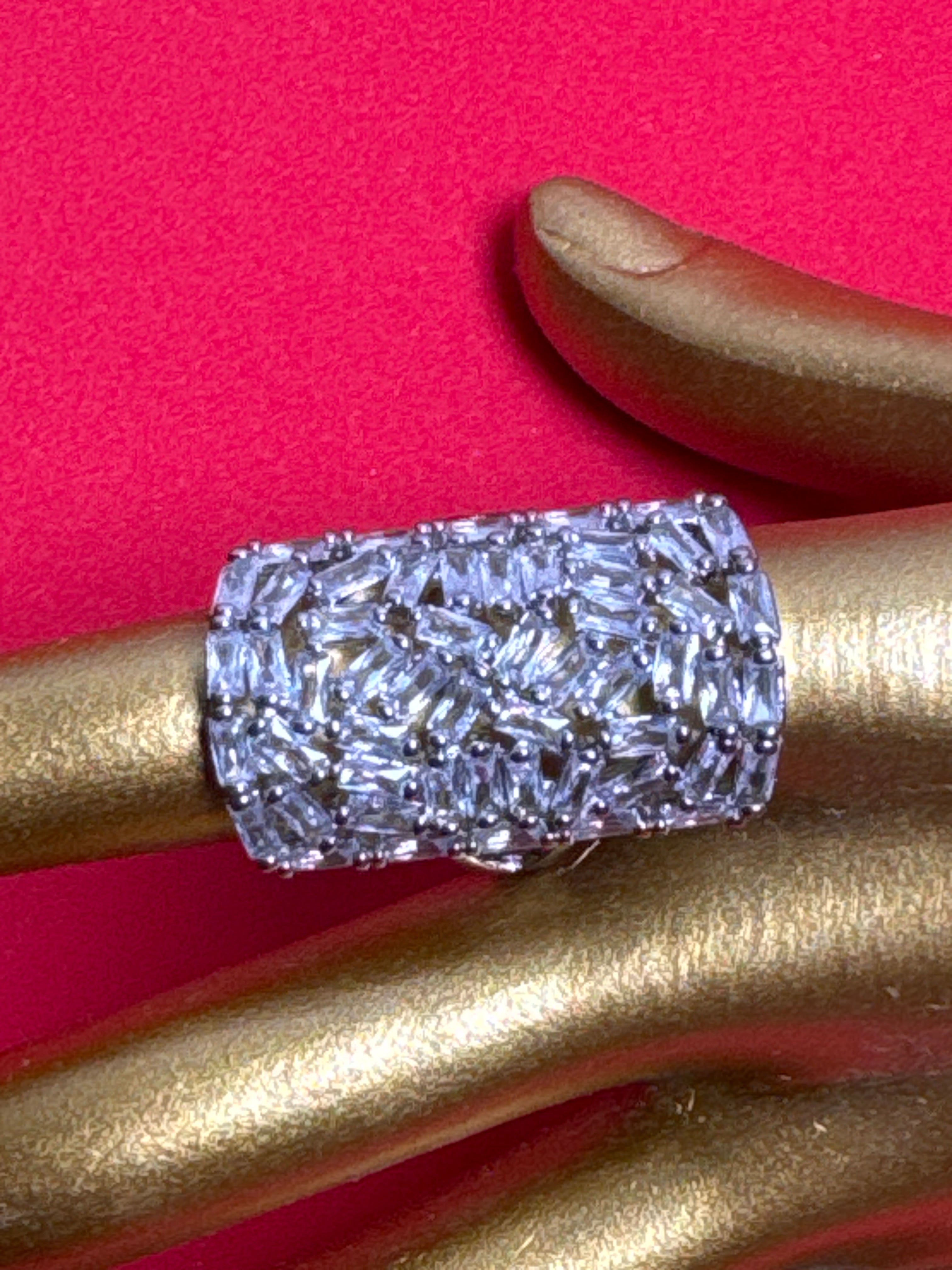 Large Rectangular silver ring