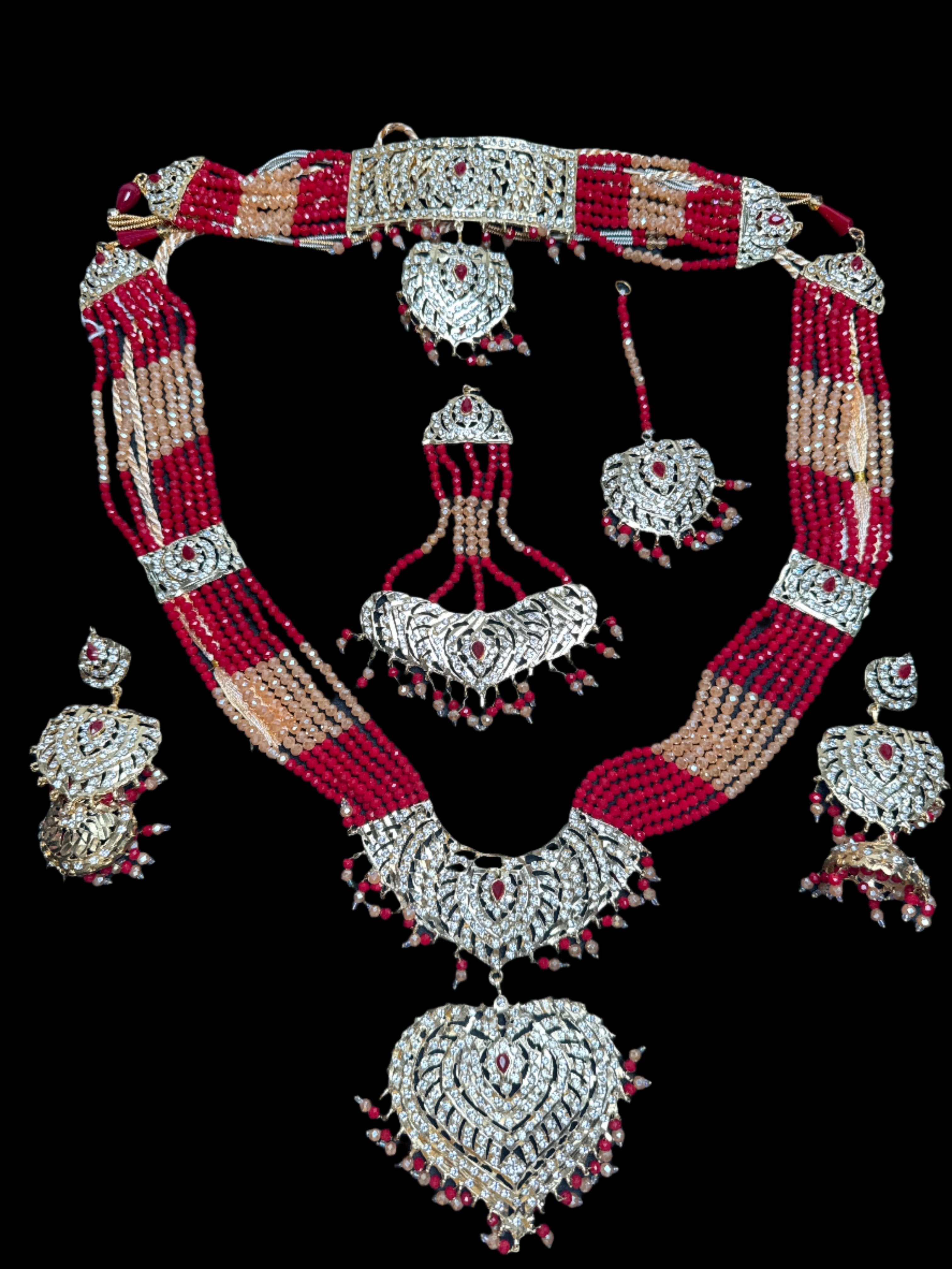 Mala set in Red & Gold JS50