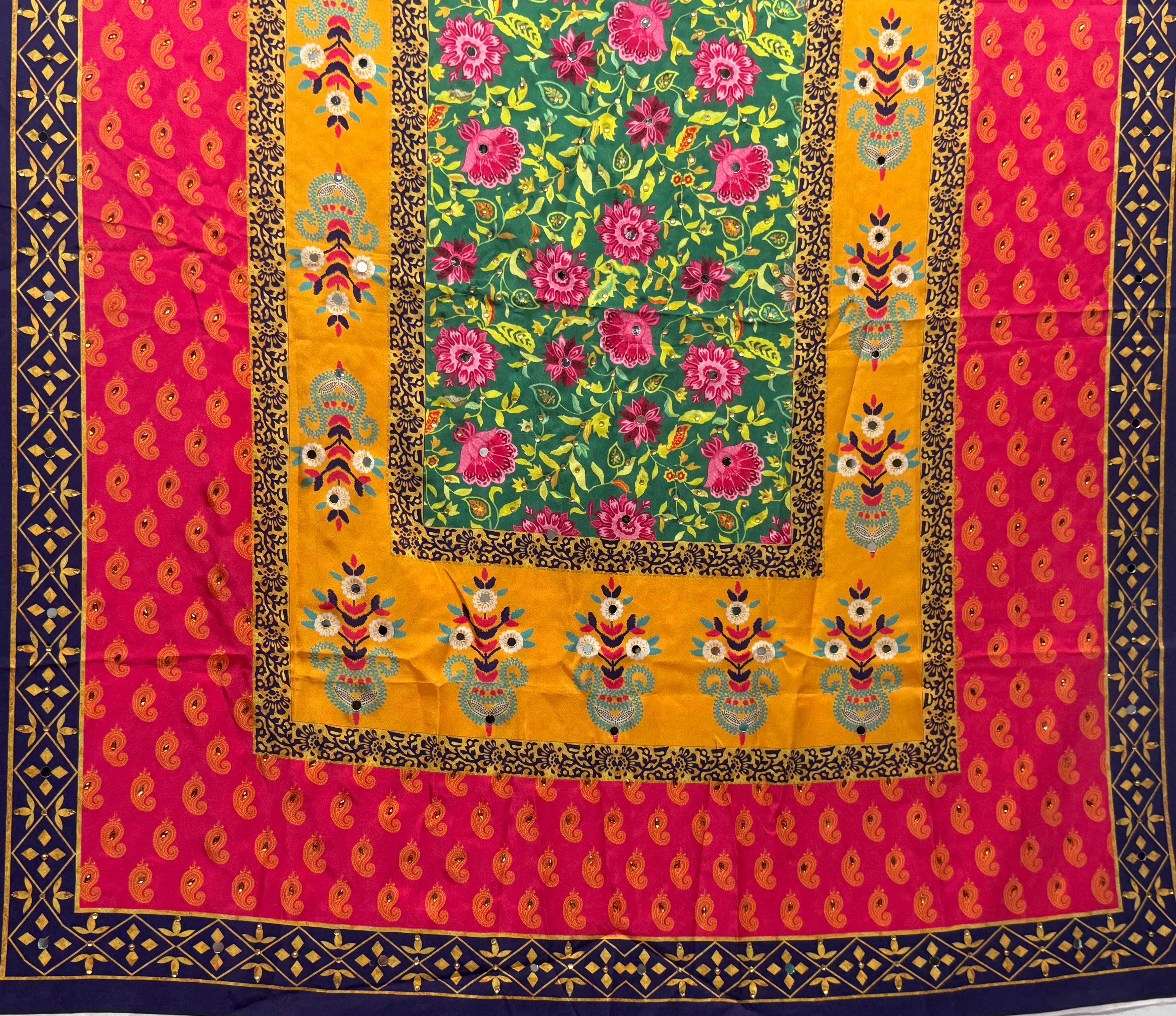 Silk Dupptta In Multi Colour Sd7 By Areeba'S Couture