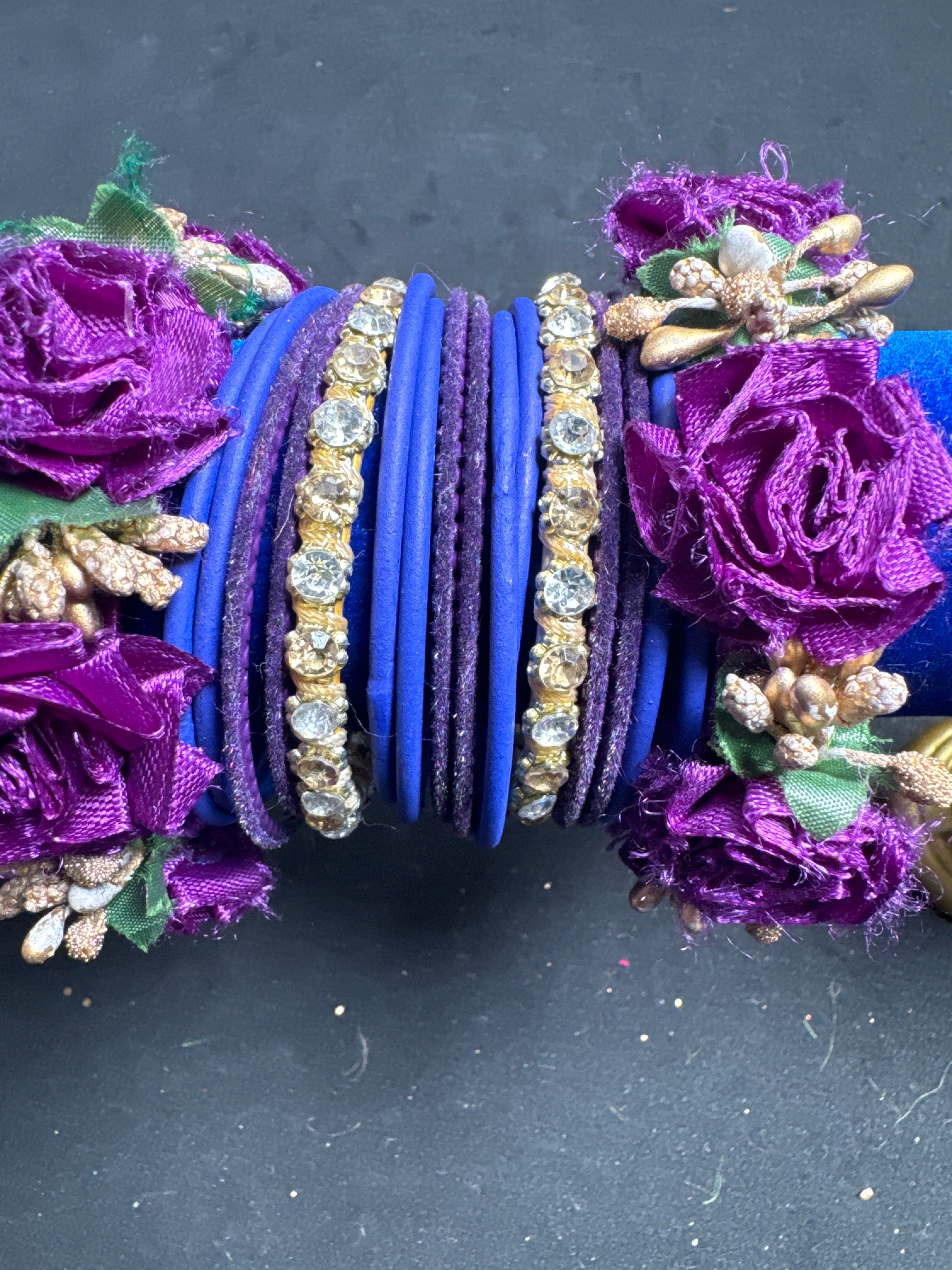 Purple,blue & black bangles set FB29