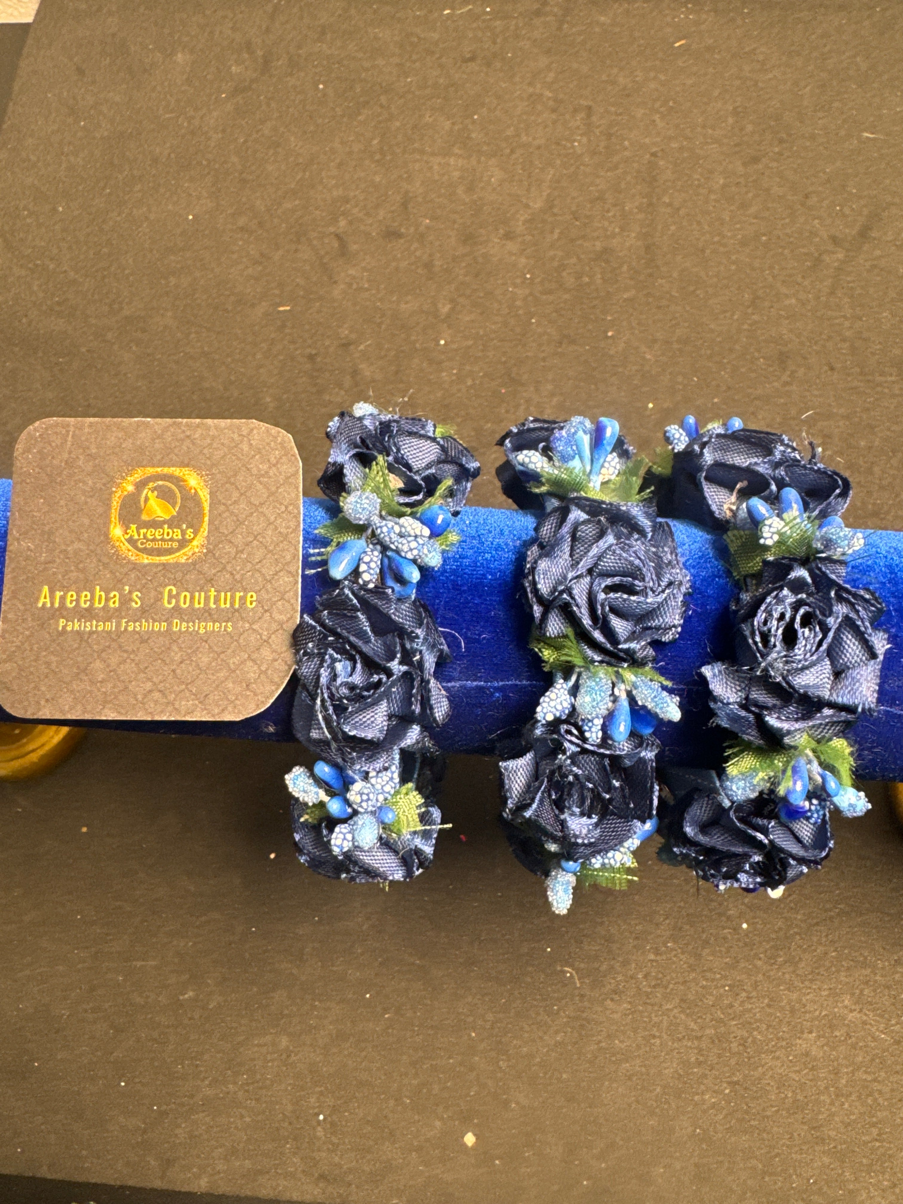 Blue flower karay(Sold in pair)