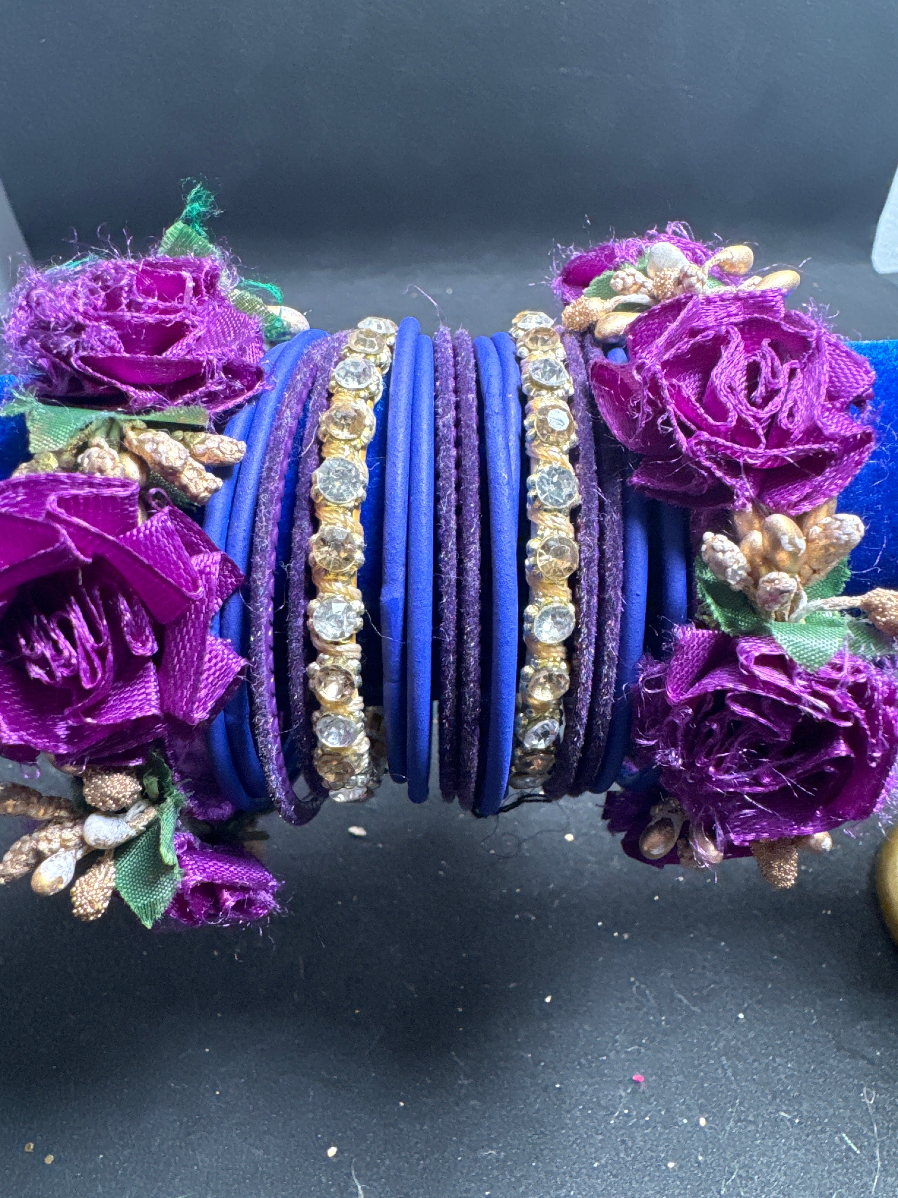 Purple,blue & black bangles set FB29