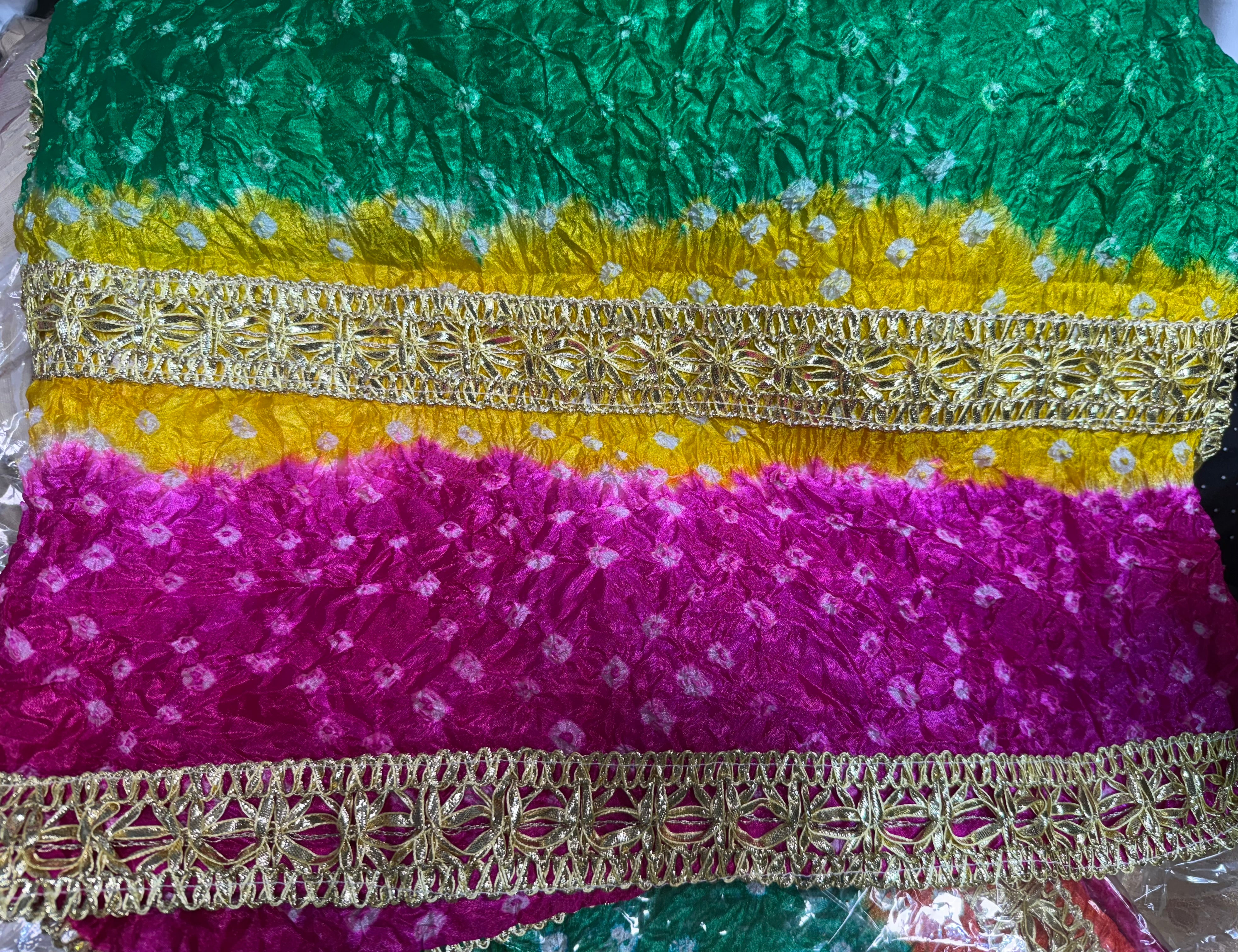 Dupptta Silk Chunri Multi Colour With Gotta Work Dcg-1