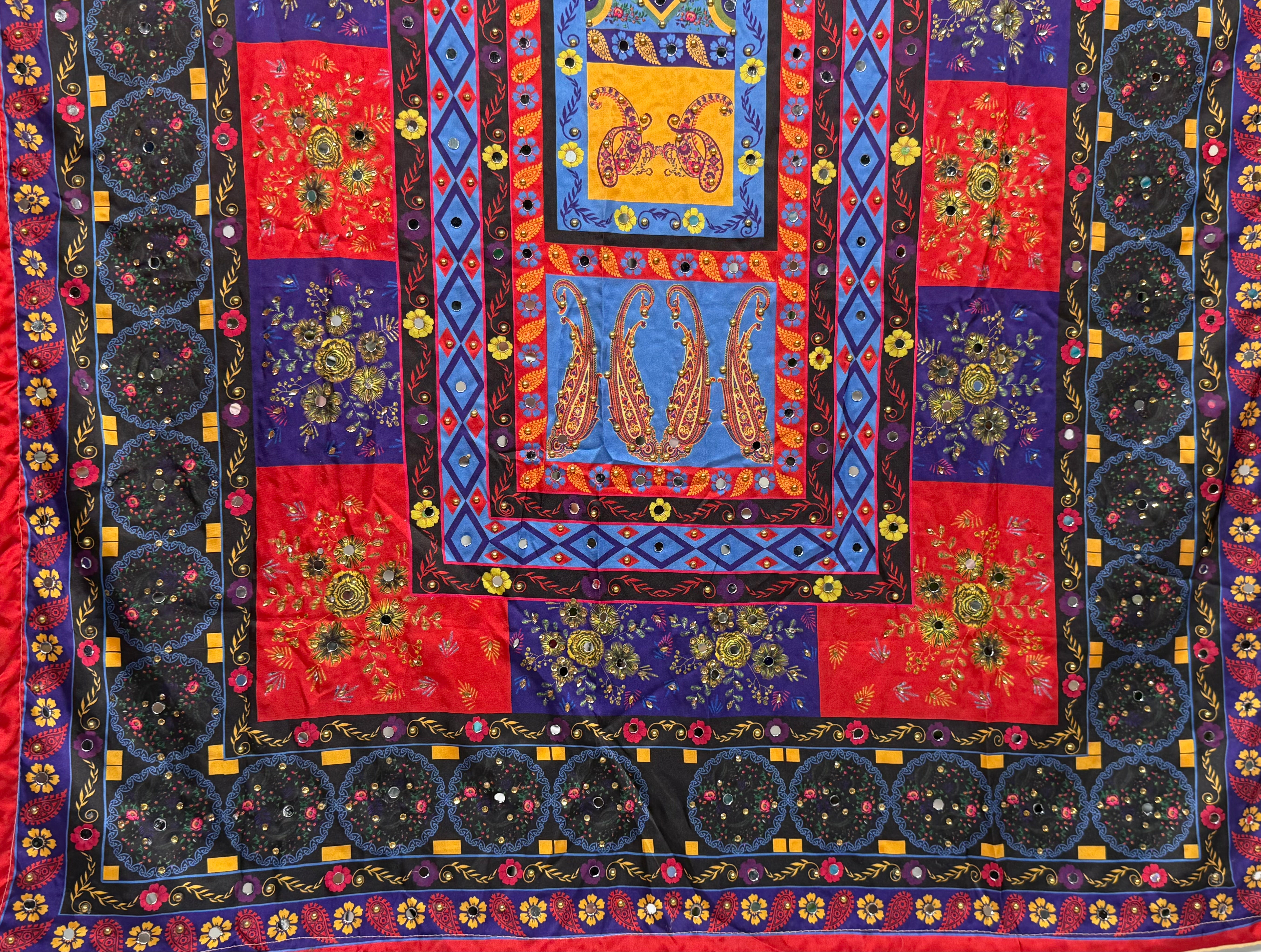 Silk Dupptta In Multi Colour Sd13 By Areeba'S Couture