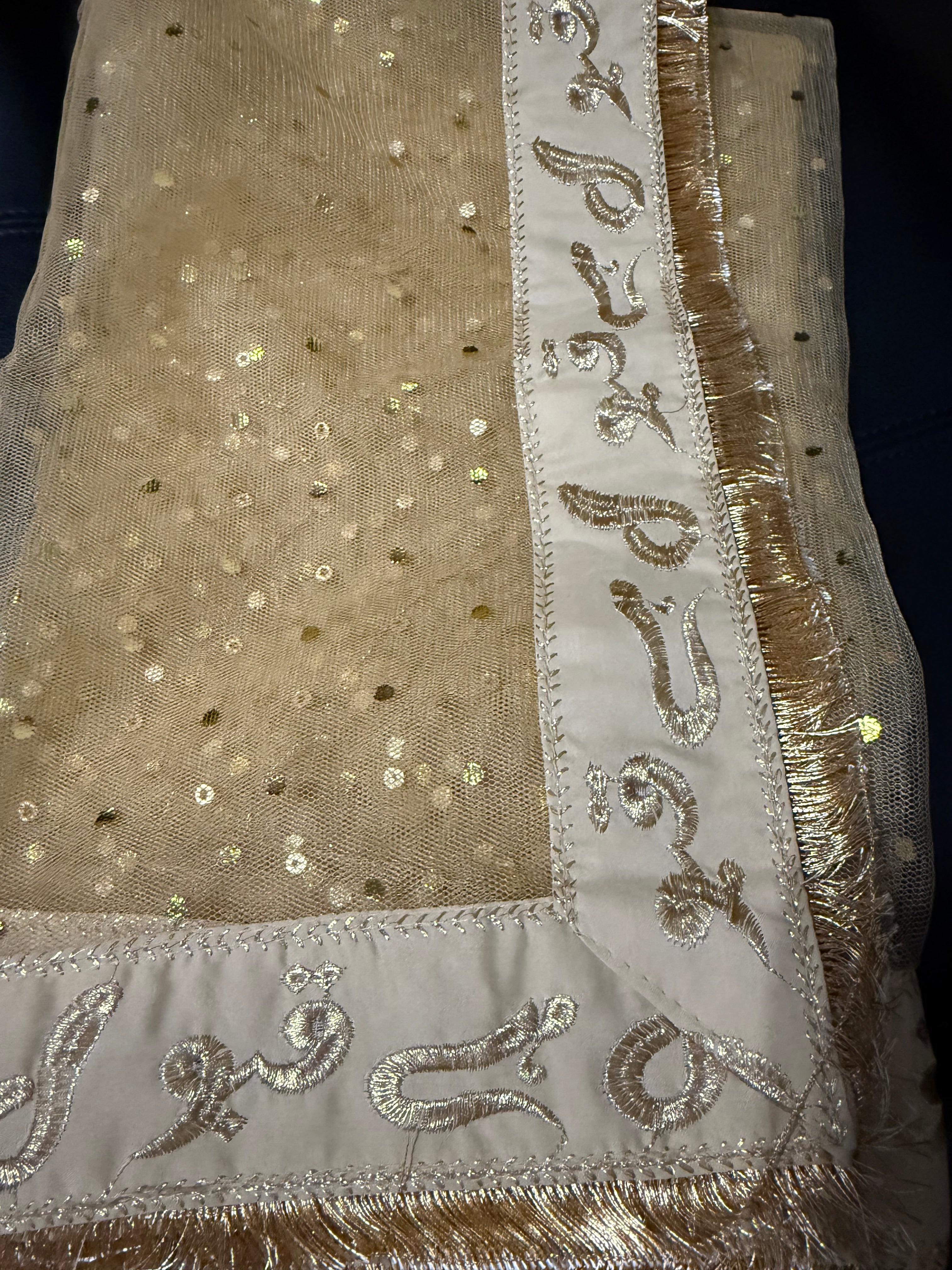 Golden "Qabool Hai" Dupatta By Areeba'S Couture