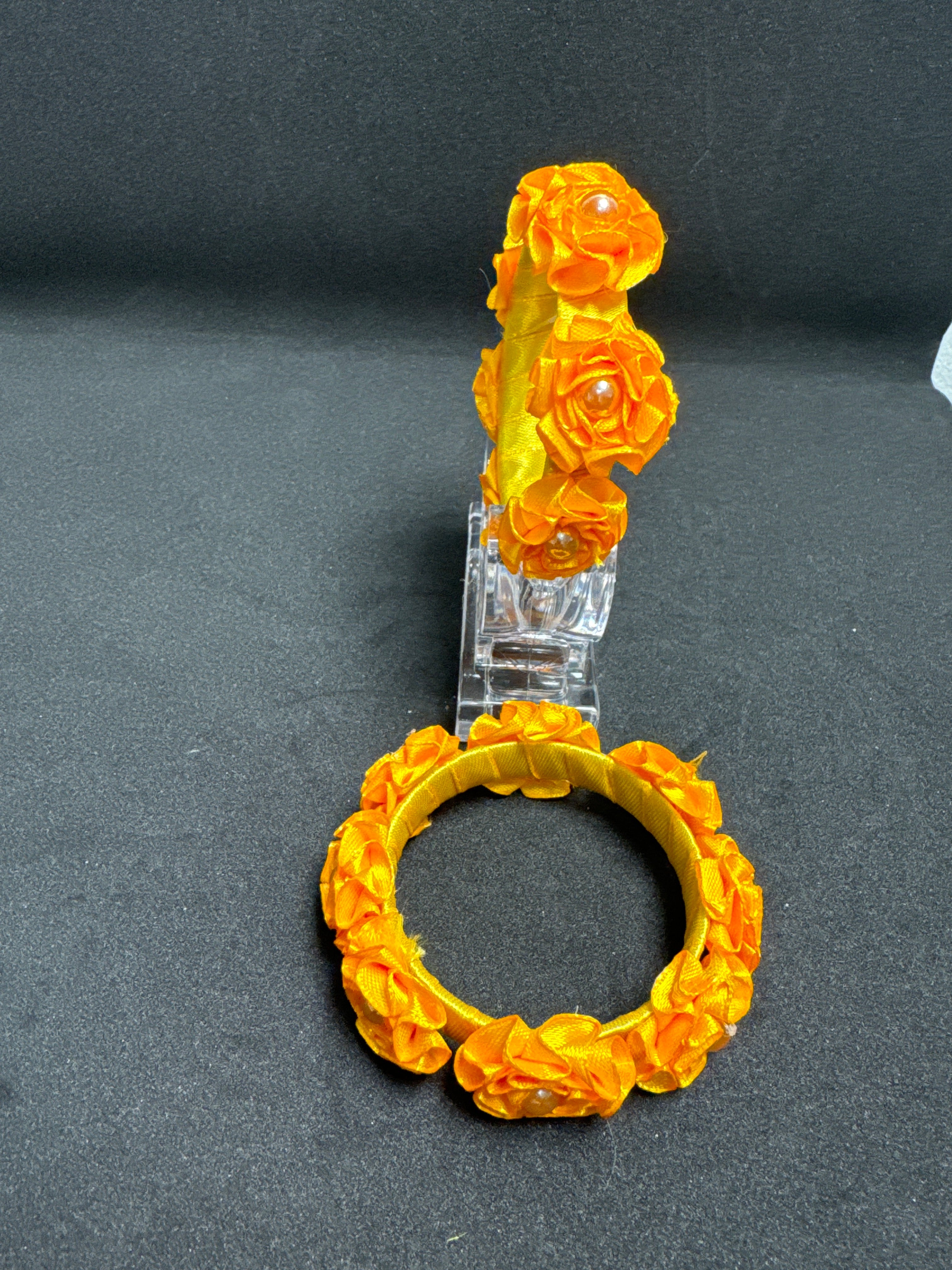 Yellow Flower Kara Set (SOLD AS PAIR) Handcrafted for Bride Bride Maids Mehndi and Any Event Perfect for Complementing Your Dress