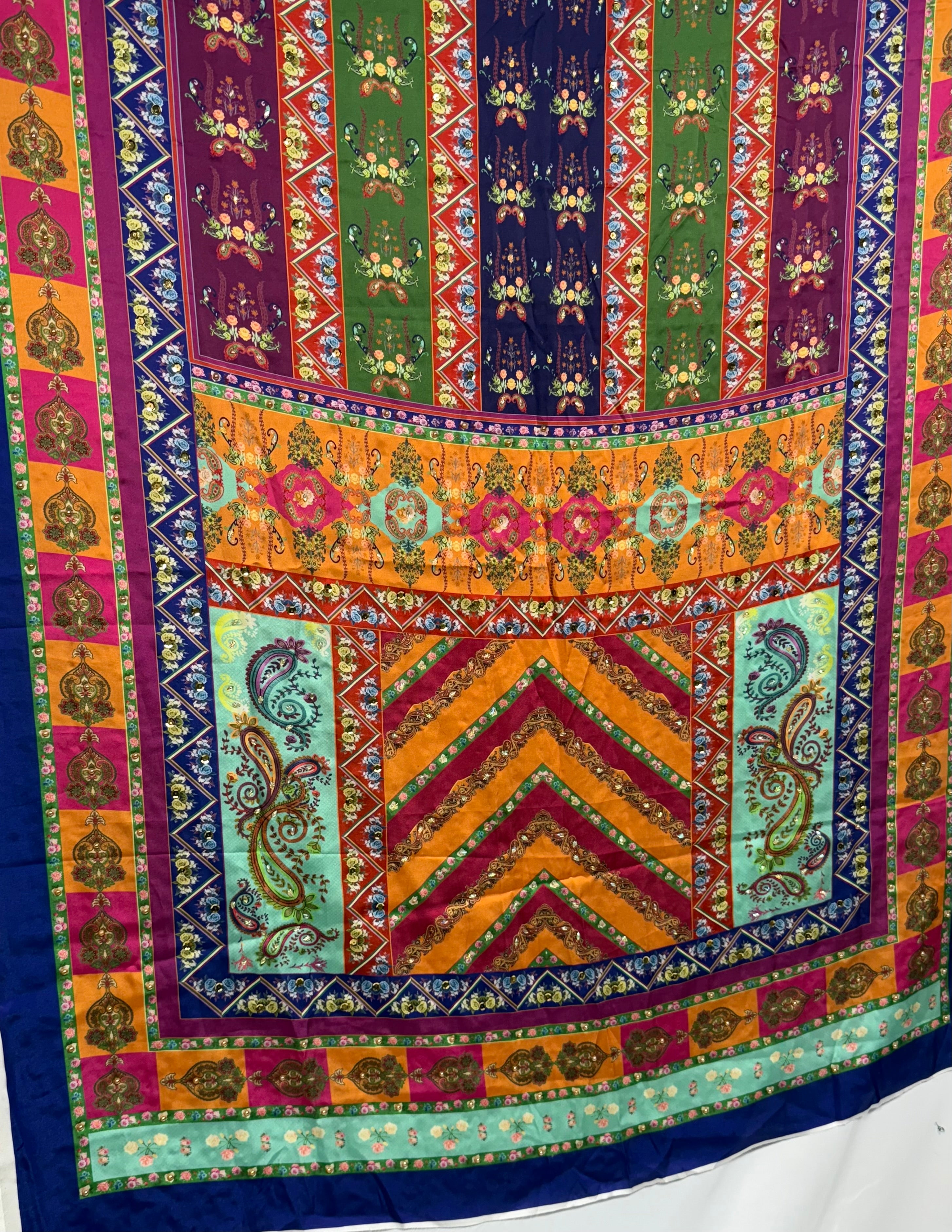 Silk Multi Colour Dupptta Sd20 By Areeba'S Couture