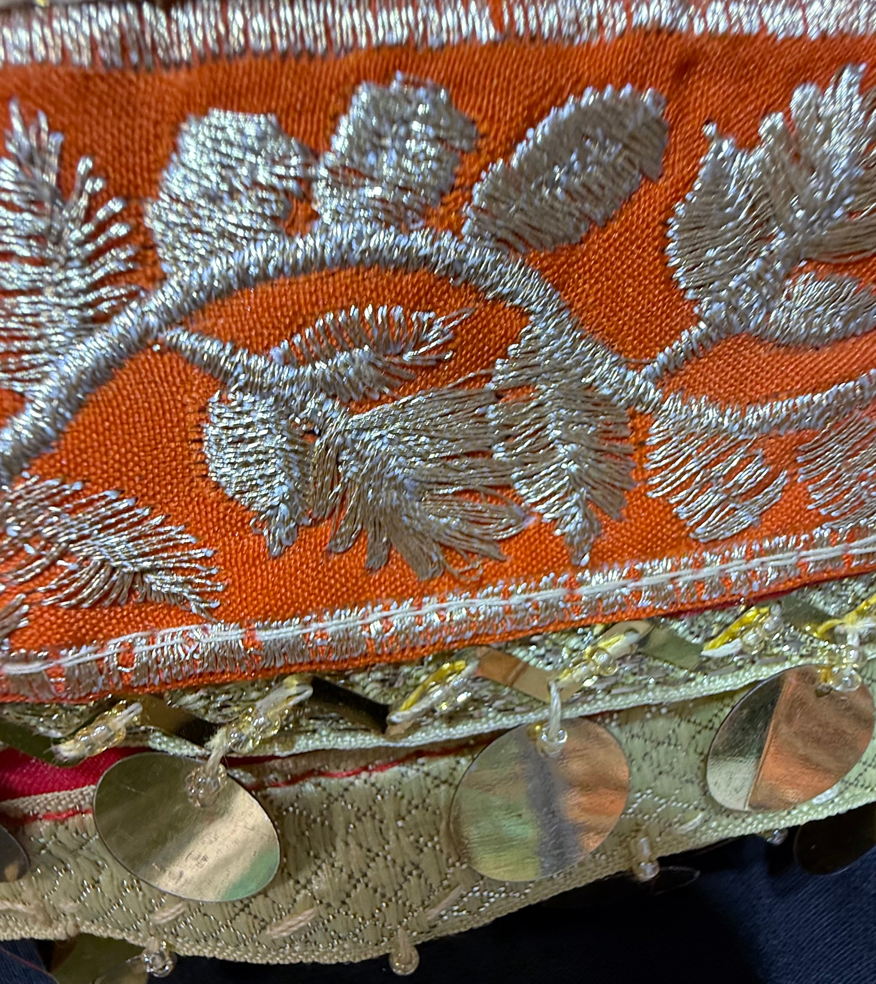 Red Colour Organza Duptta With Embroidery And Coin Lace By Areeba'S Couture