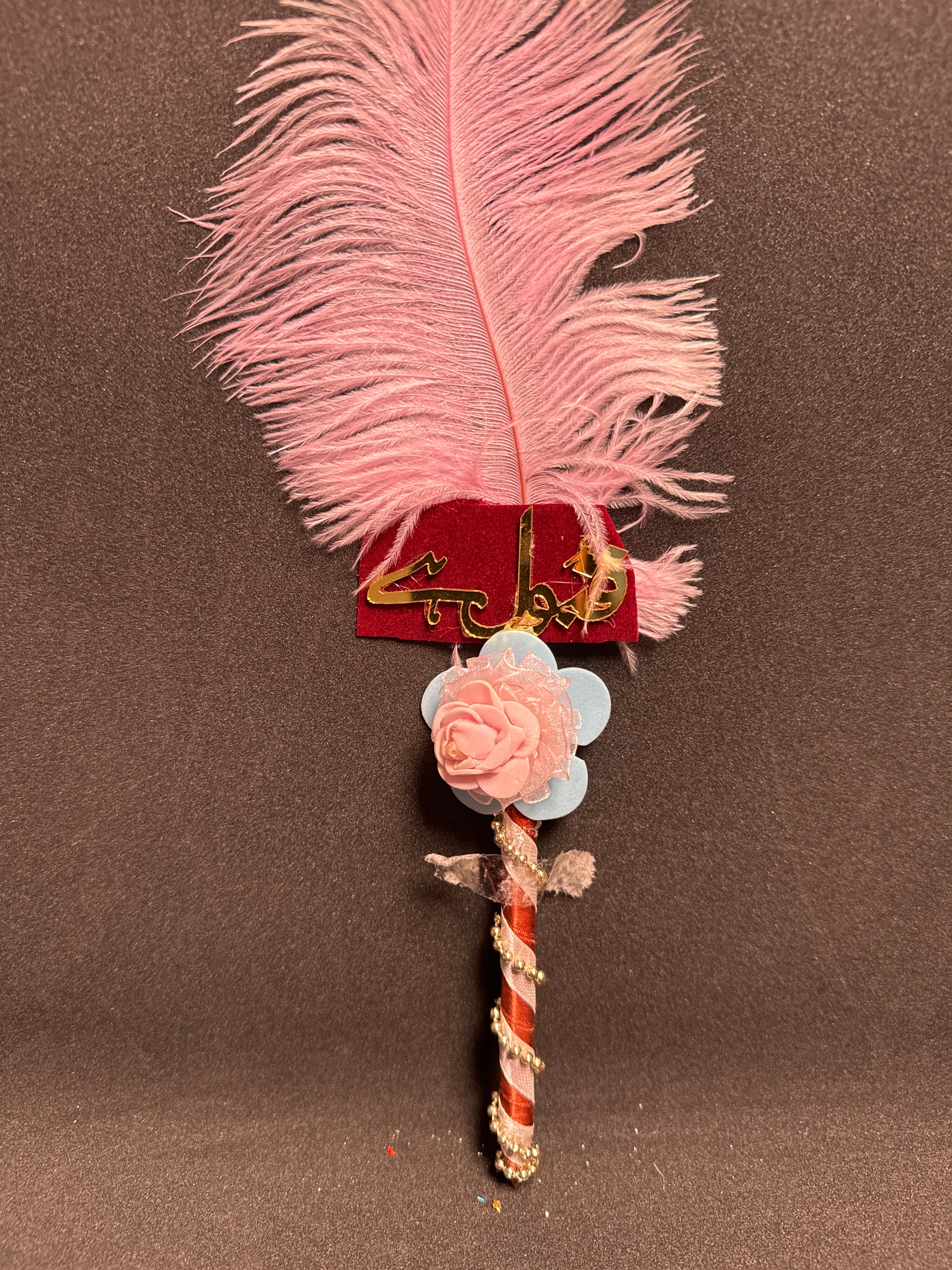 Bridal Nikah Pen D45 - Decorated Feather Pen for Brides to Sign Nikah Documents Matching Bridal Accessory