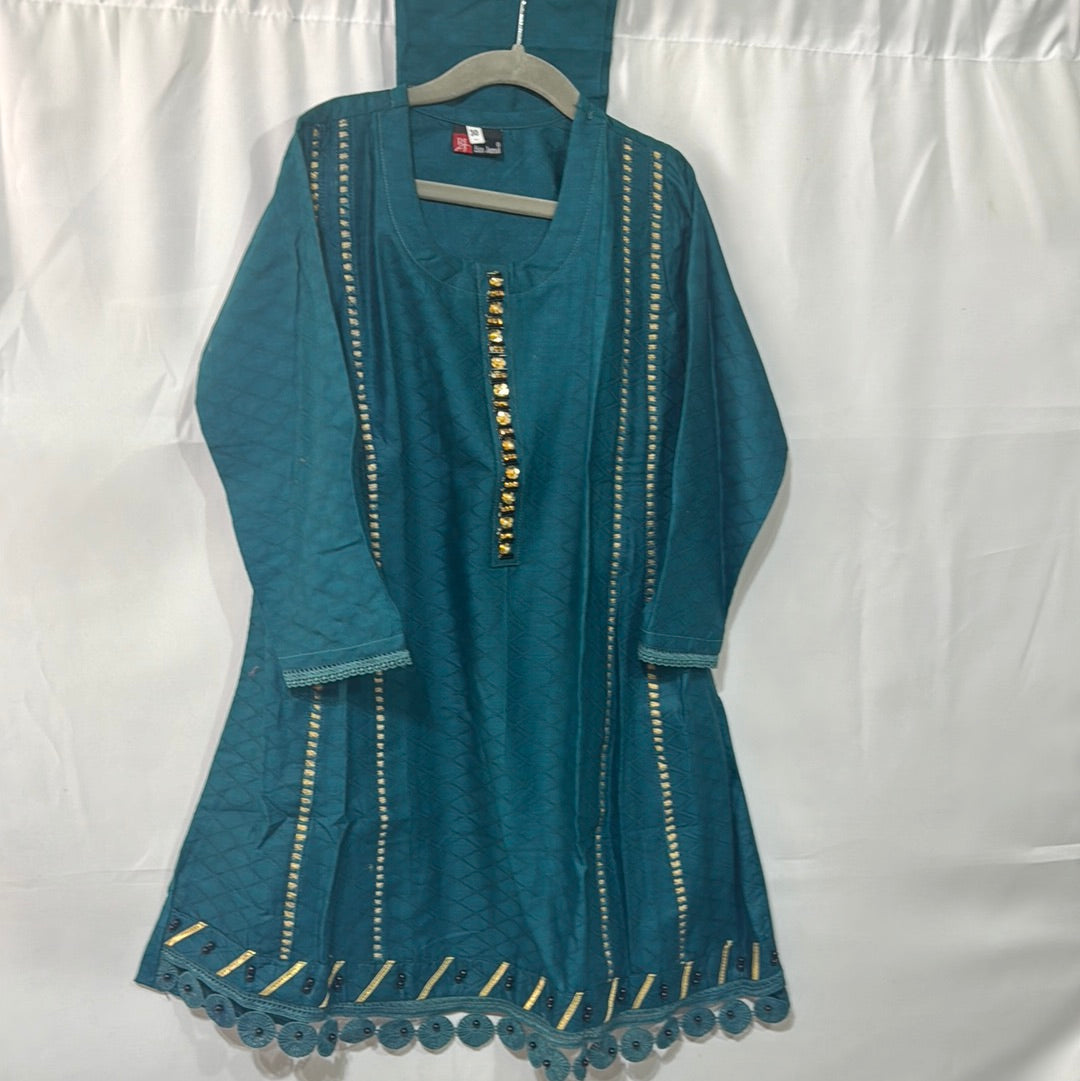 Egyptian Cotton Shirt Trouser Set for Girls with Embellishments Soft Comfortable Material Vibrant Colors Perfect for Special Days
