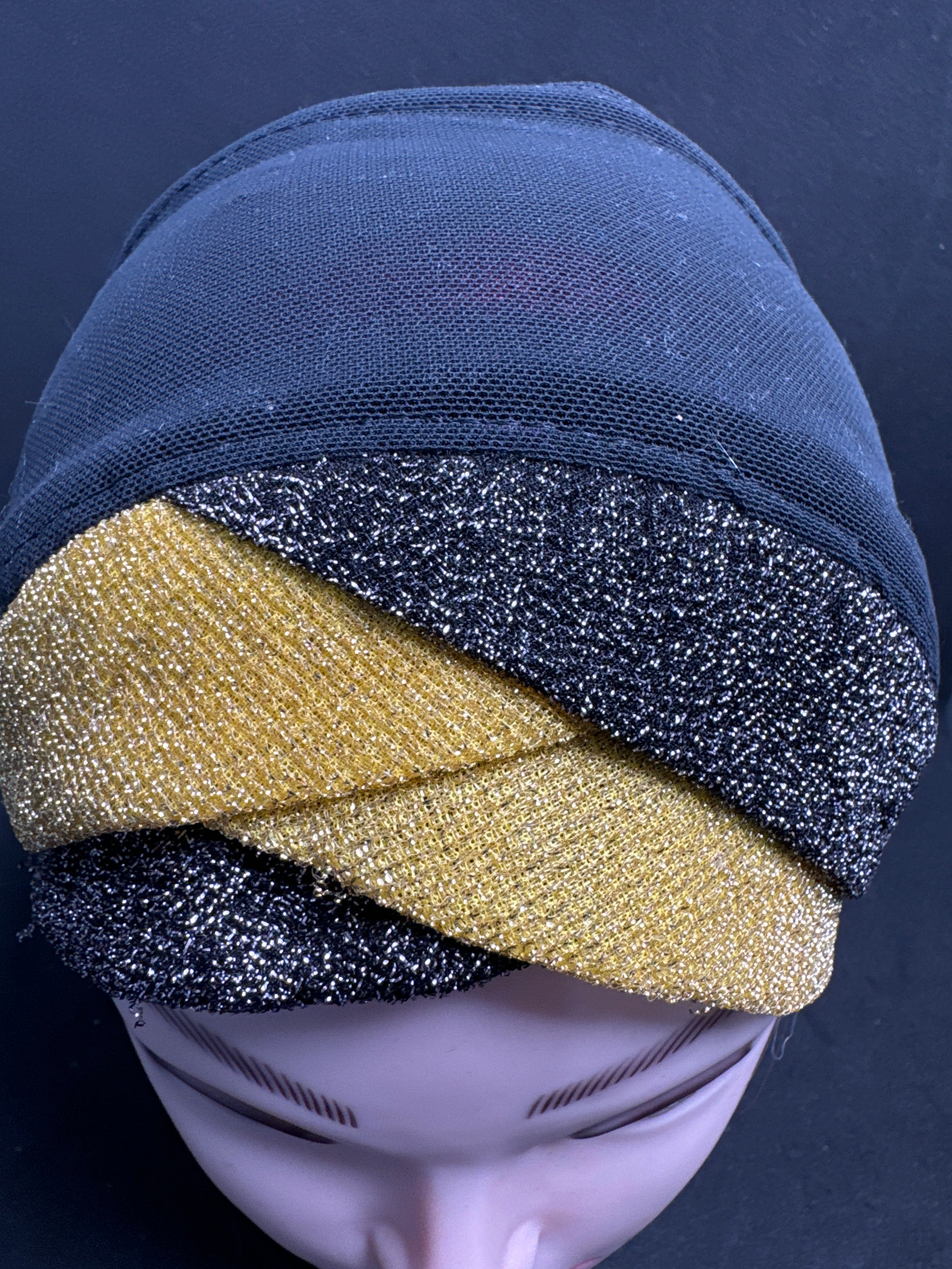 Hijab cap for ladies in Red, Blue & Yellow  with with glitter net fabric  HC5