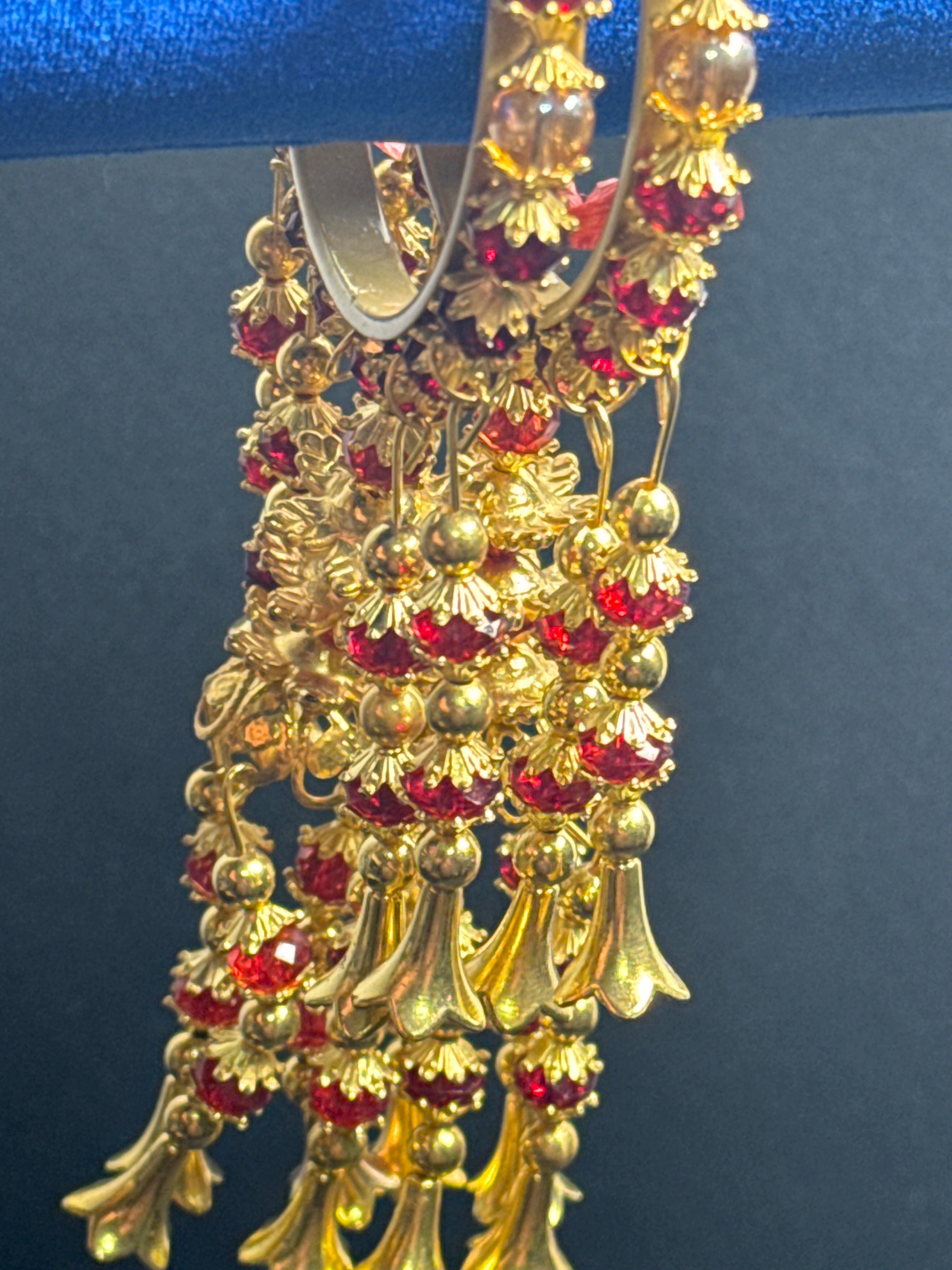 Kaleera with Kangan Mehroon / Bridal hand hanging with Bangel KB21 (SOLD IN PAIR)