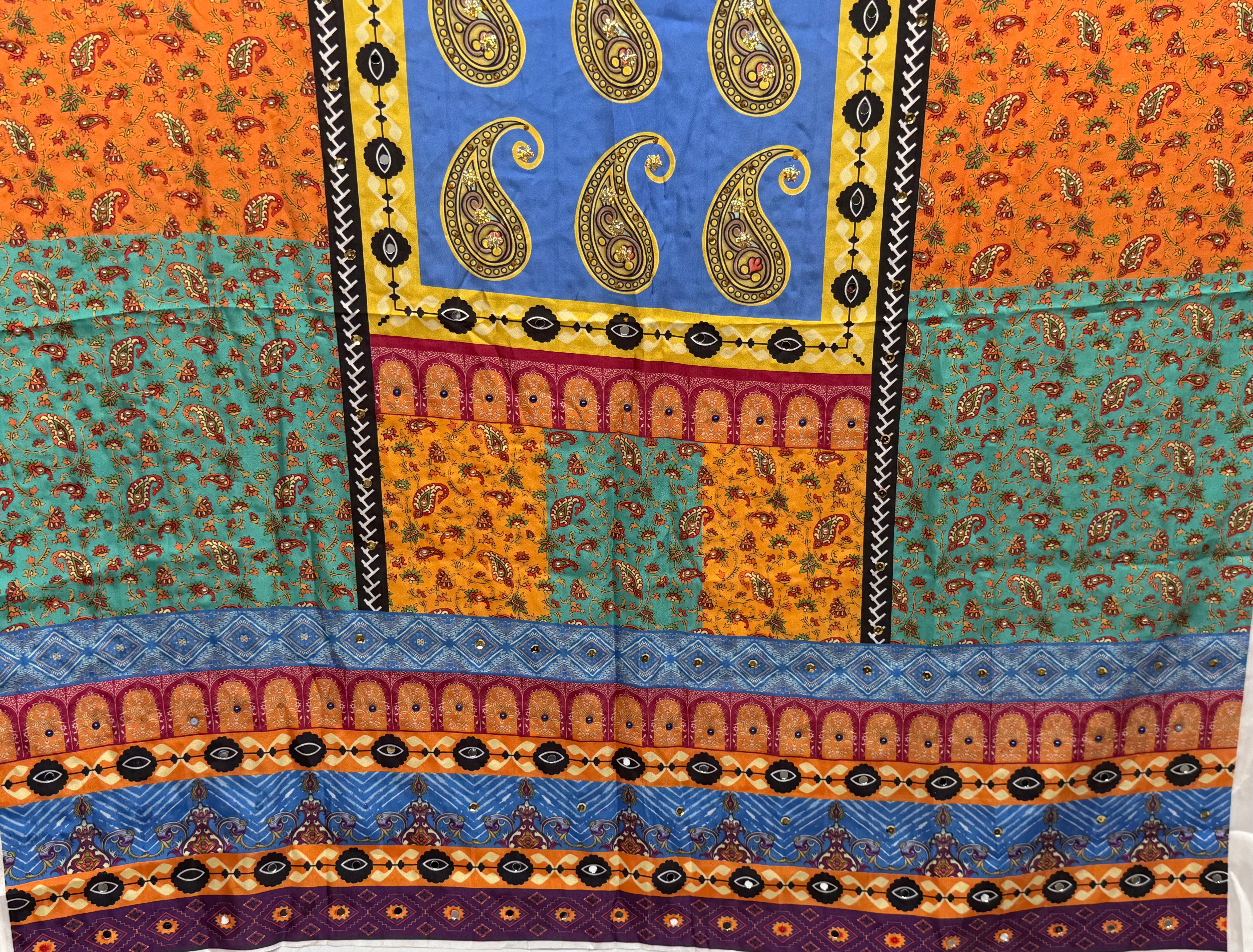 Silk Multi Colour Dupptta Sd24 By Areeba'S Couture