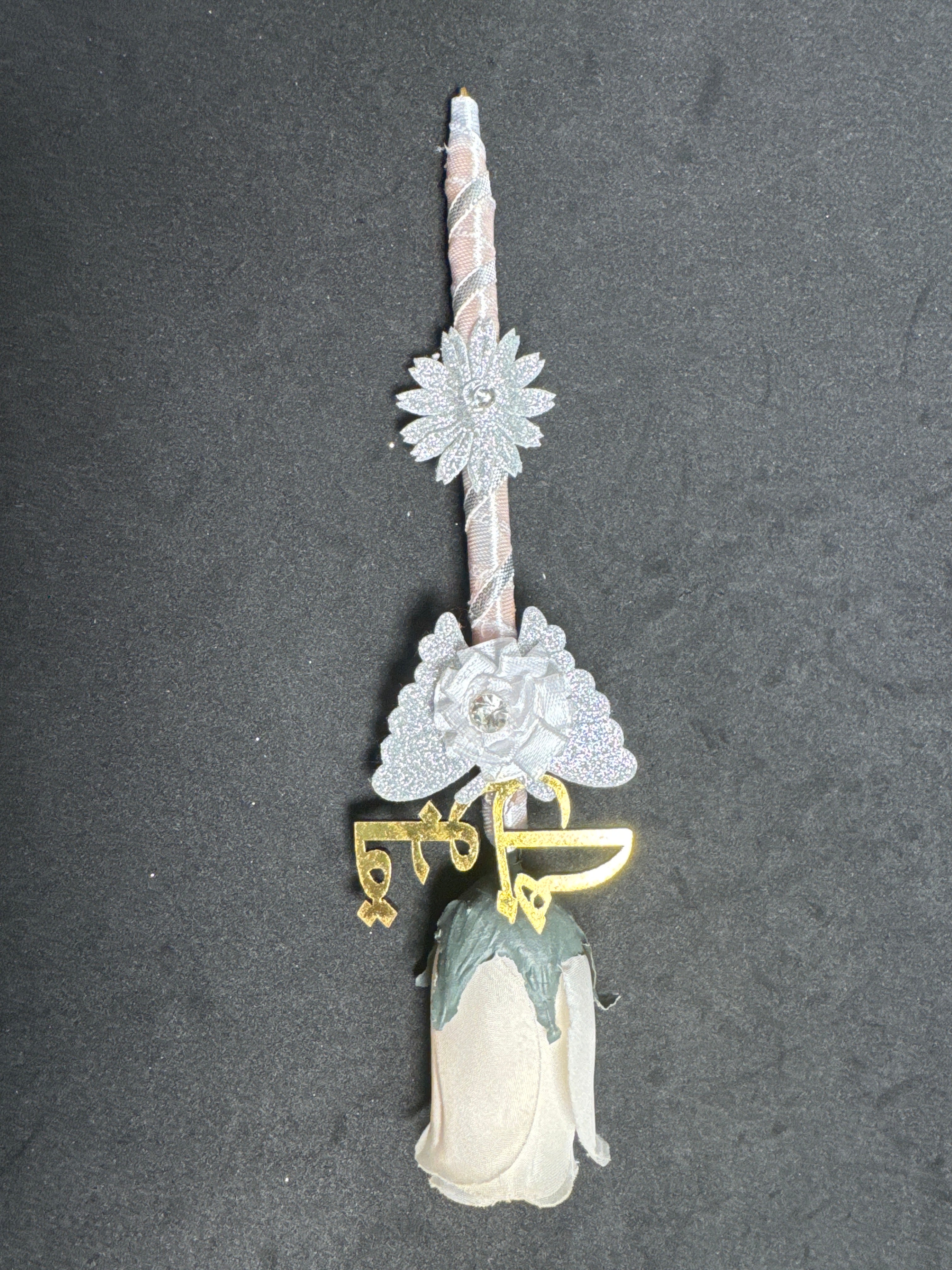 Bridal Nikah Pen NP5 - Decorated Rose Design for Brides to Sign Nikah Documents - Matching Bridal Pen for Your Attire