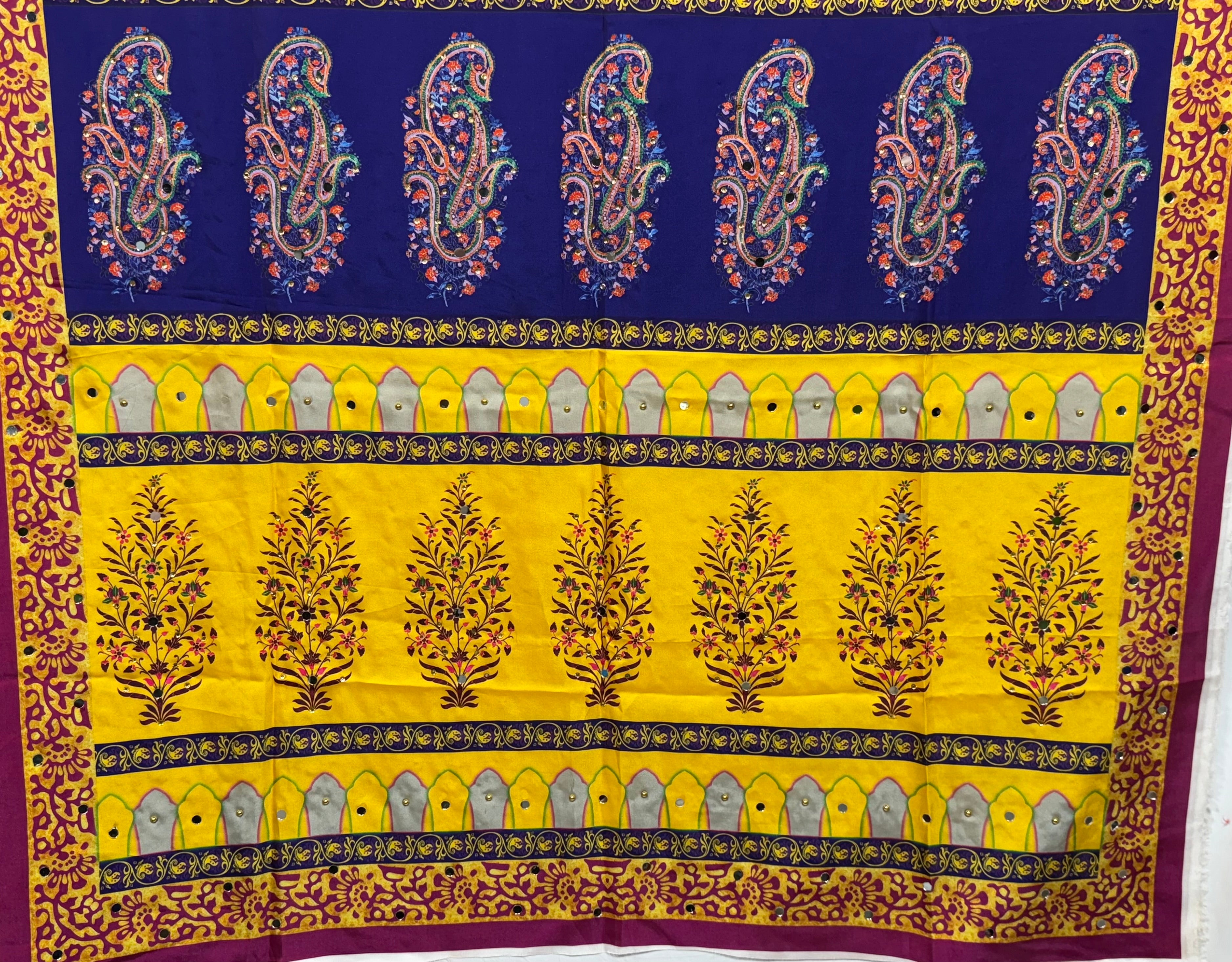 Silk Multi Colour Dupptta Sd23 By Areeba'S Couture