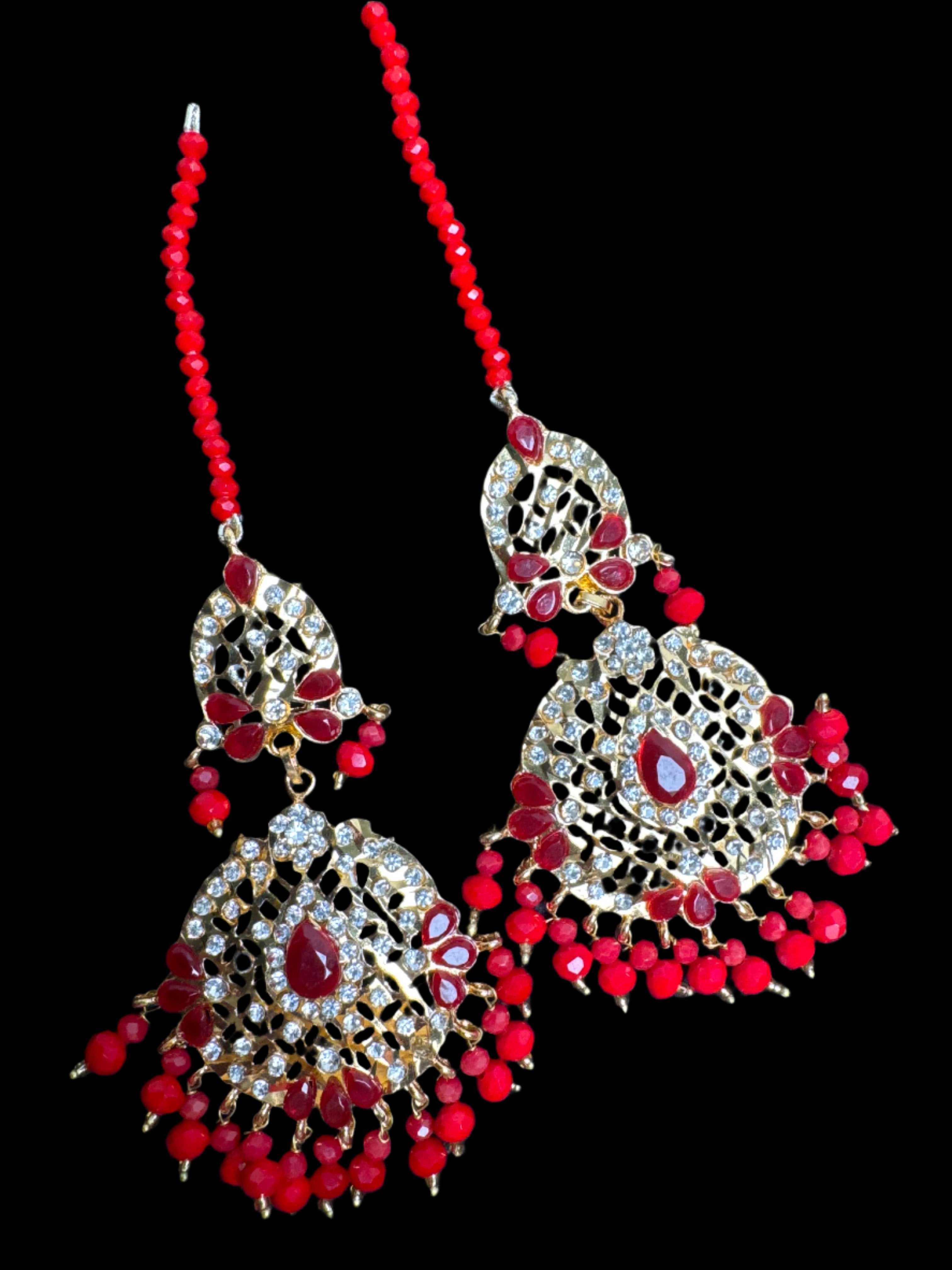 Mala set with  Dark Red and gold pearls - JS54
