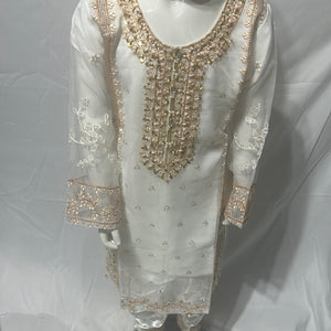 Girls white suit DBJJ01- Areeba's Couture