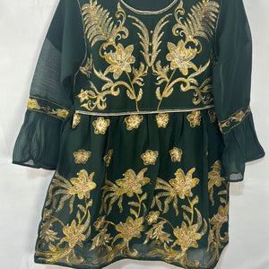 Girls bottle green BC26- Areeba's Couture