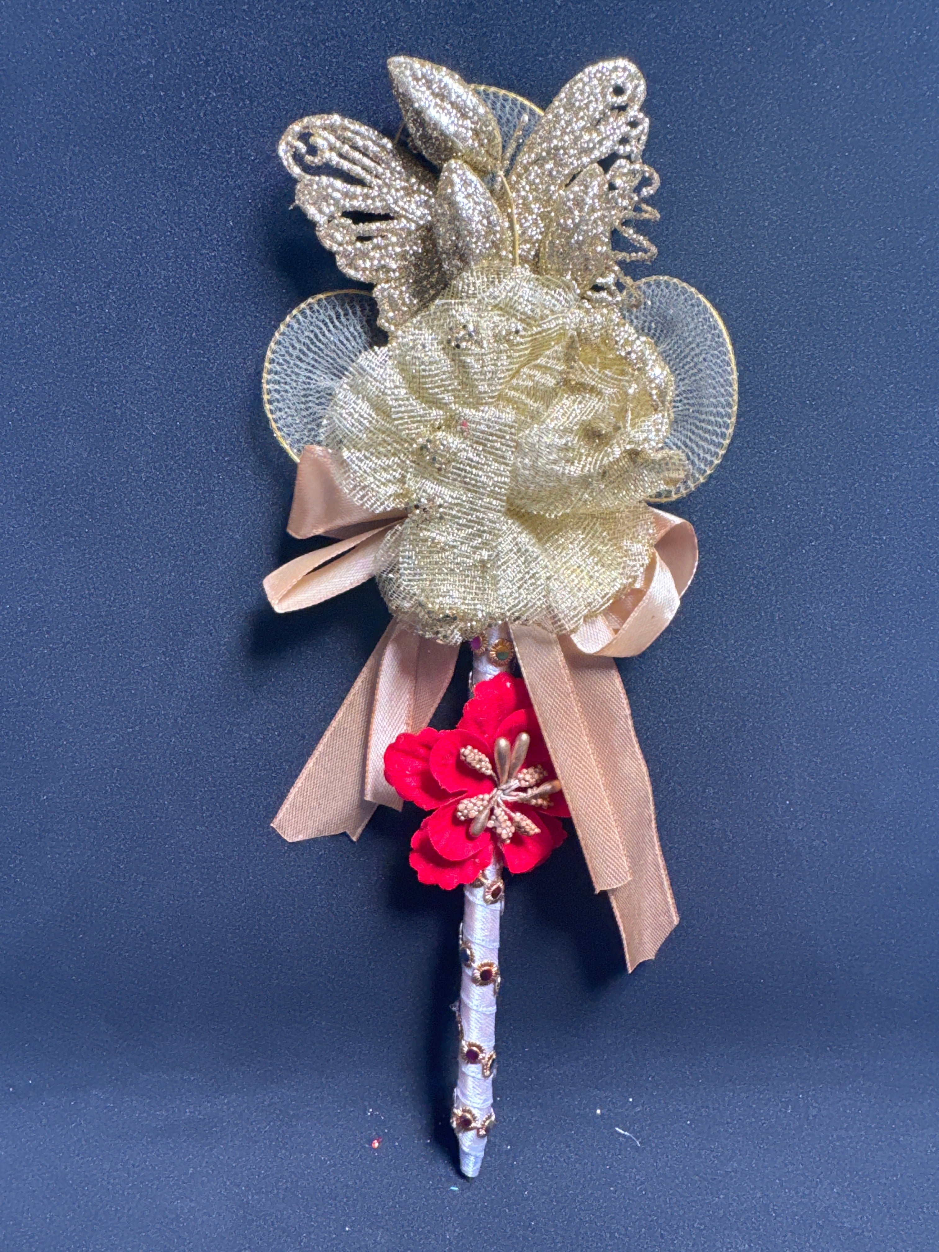 Bridal Nikah Pen D35 - Decorated Peacock Feather Pen for Brides to Sign Nikah Documents Matching Bridal Accessory