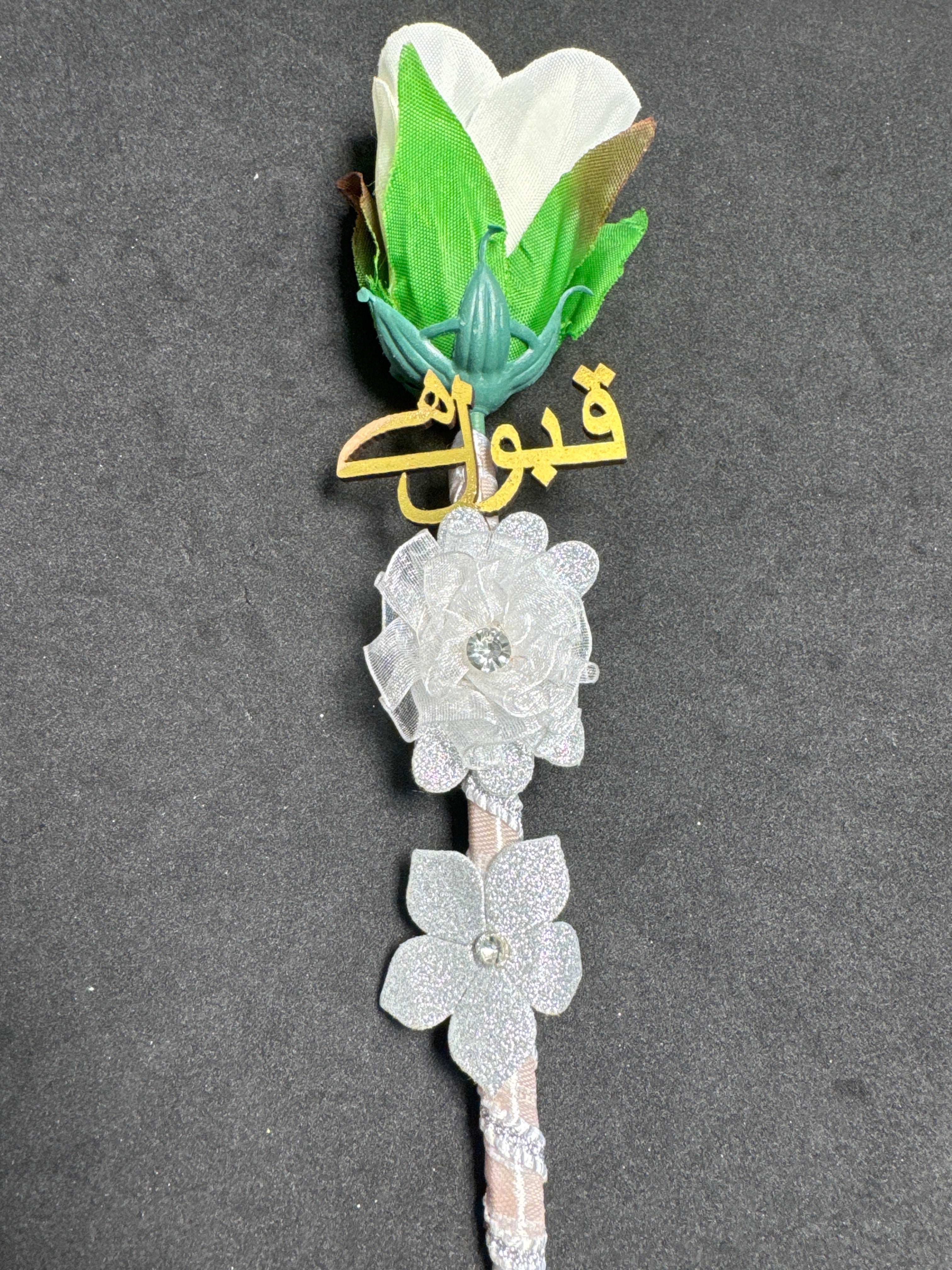 Bridal Nikah Pen NP8 - Decorated for Brides to Sign Documents Matching Attire with Elegant Flower Design