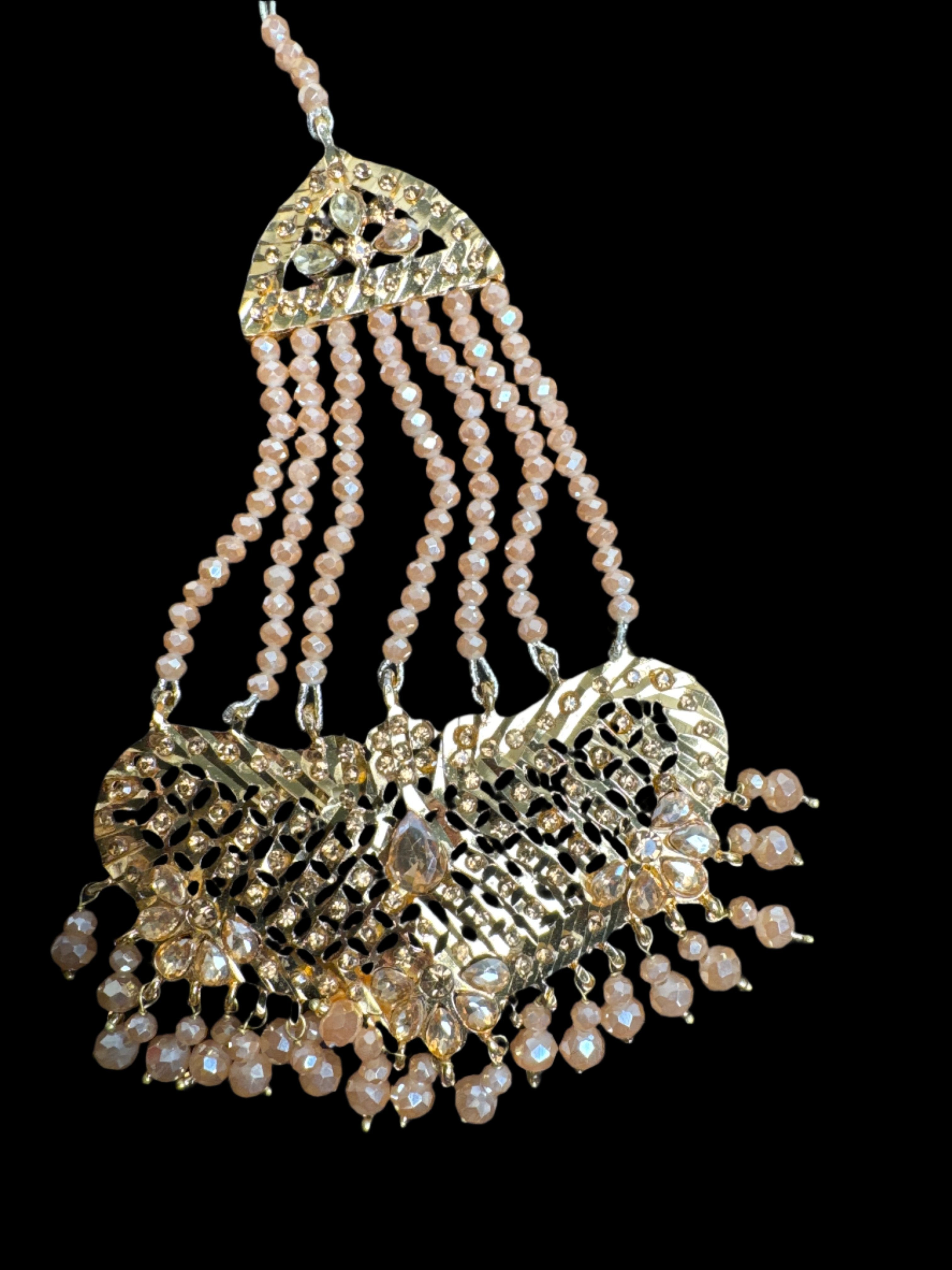 Mala set  with peach & gold pearls JS56
