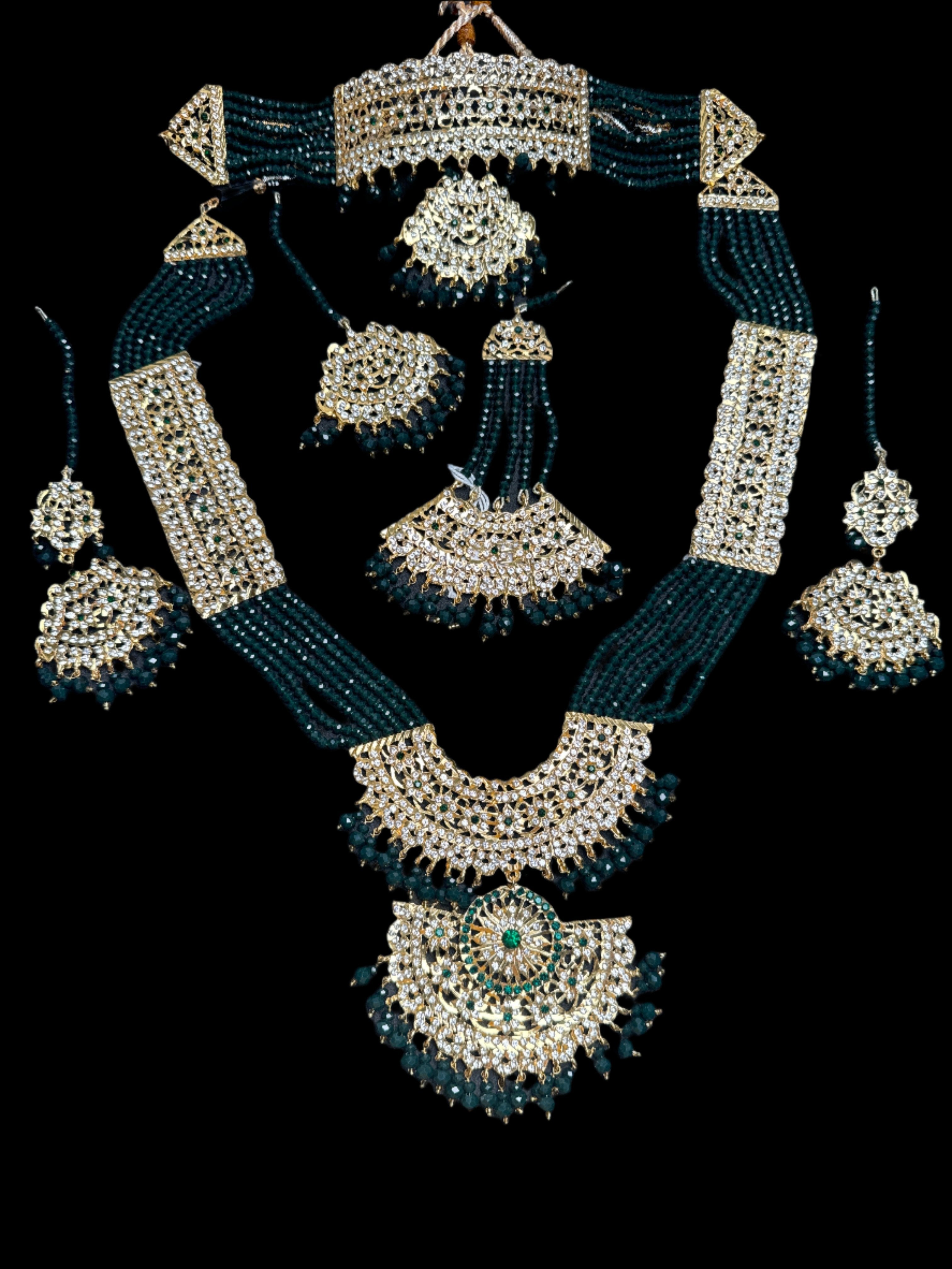 Mala set in Green & Gold JS52