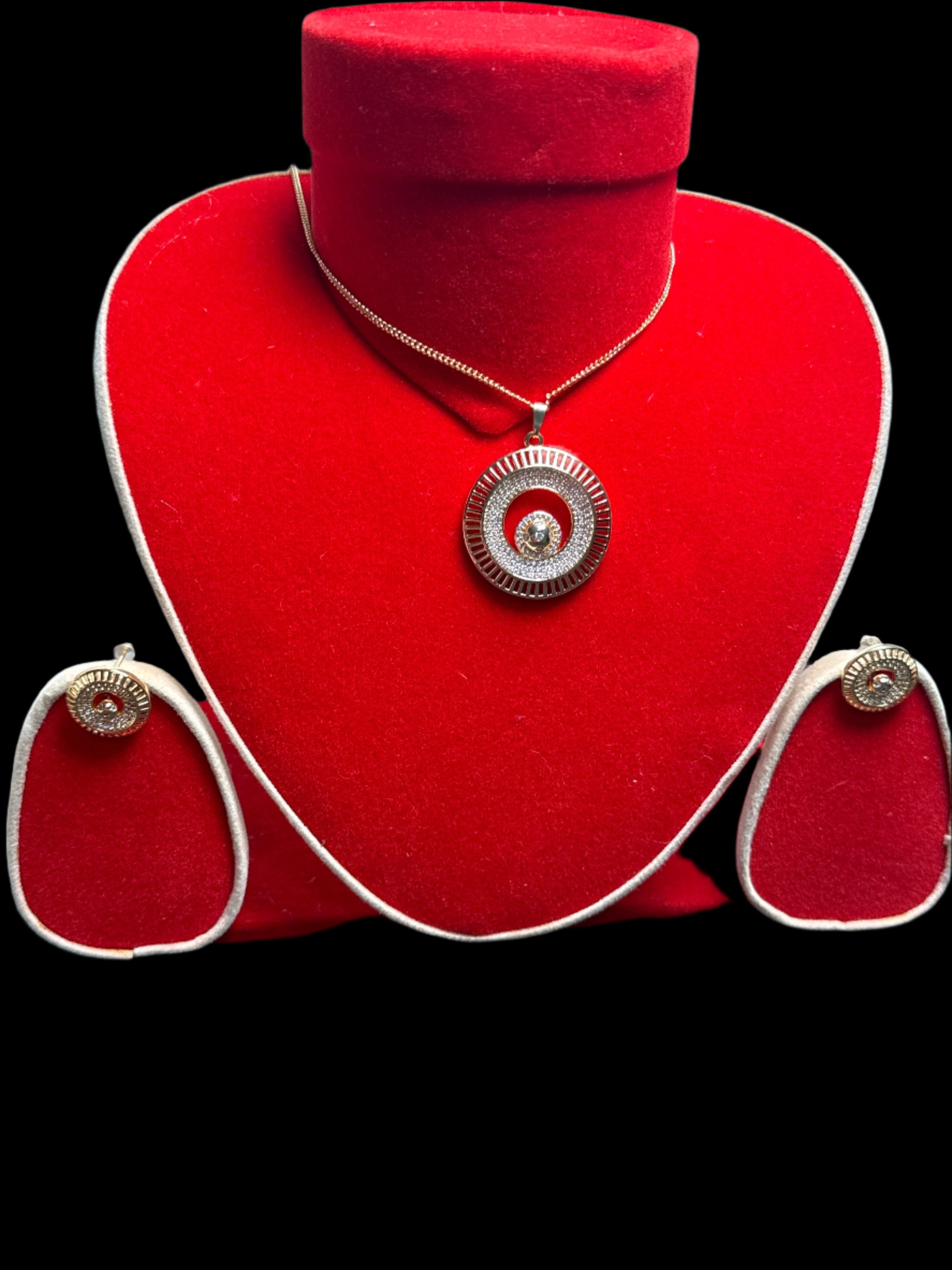 Golden Necklace and earring set - JS71