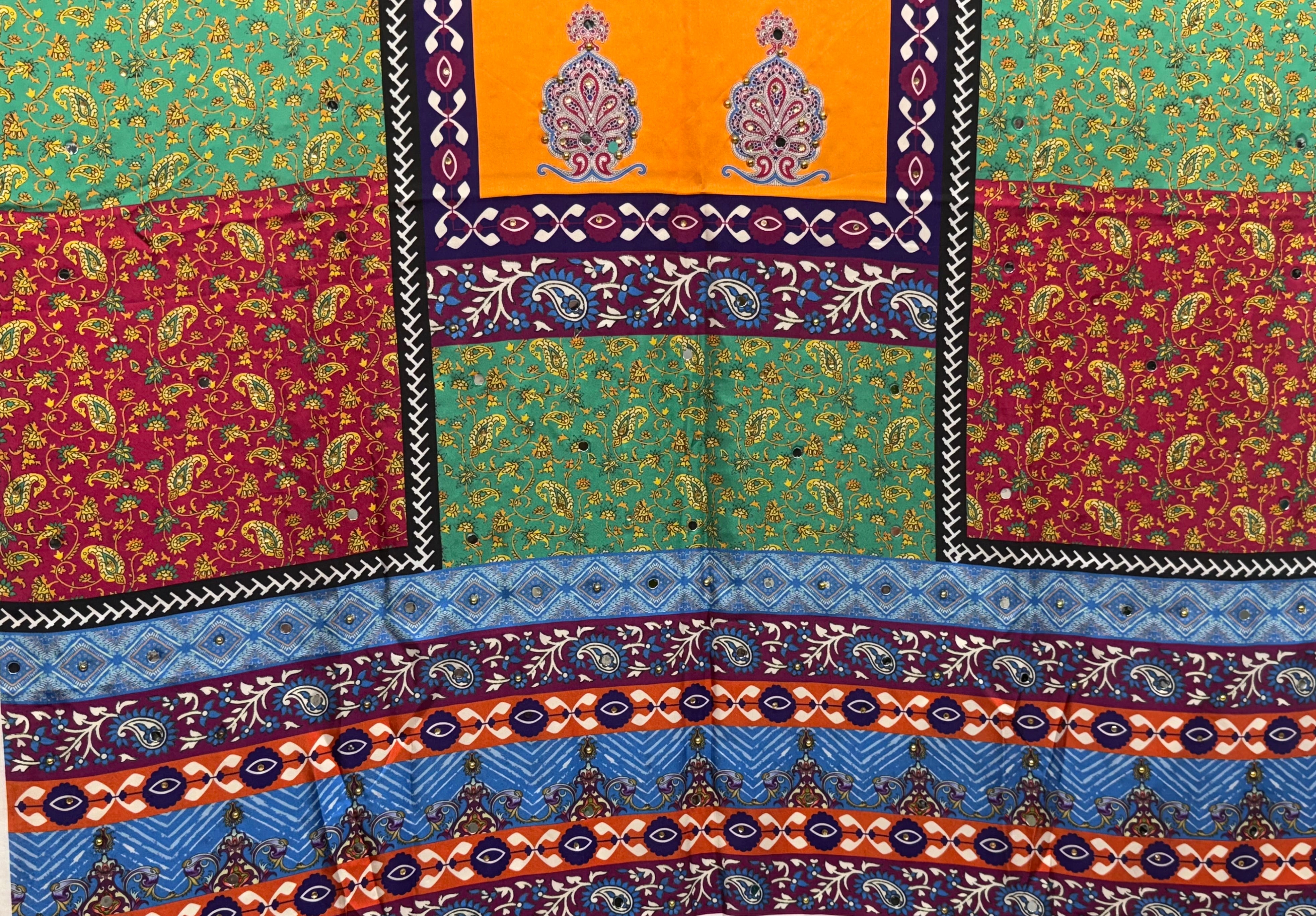 Silk Dupptta In Multi Colour Sd10 By Areeba'S Couture