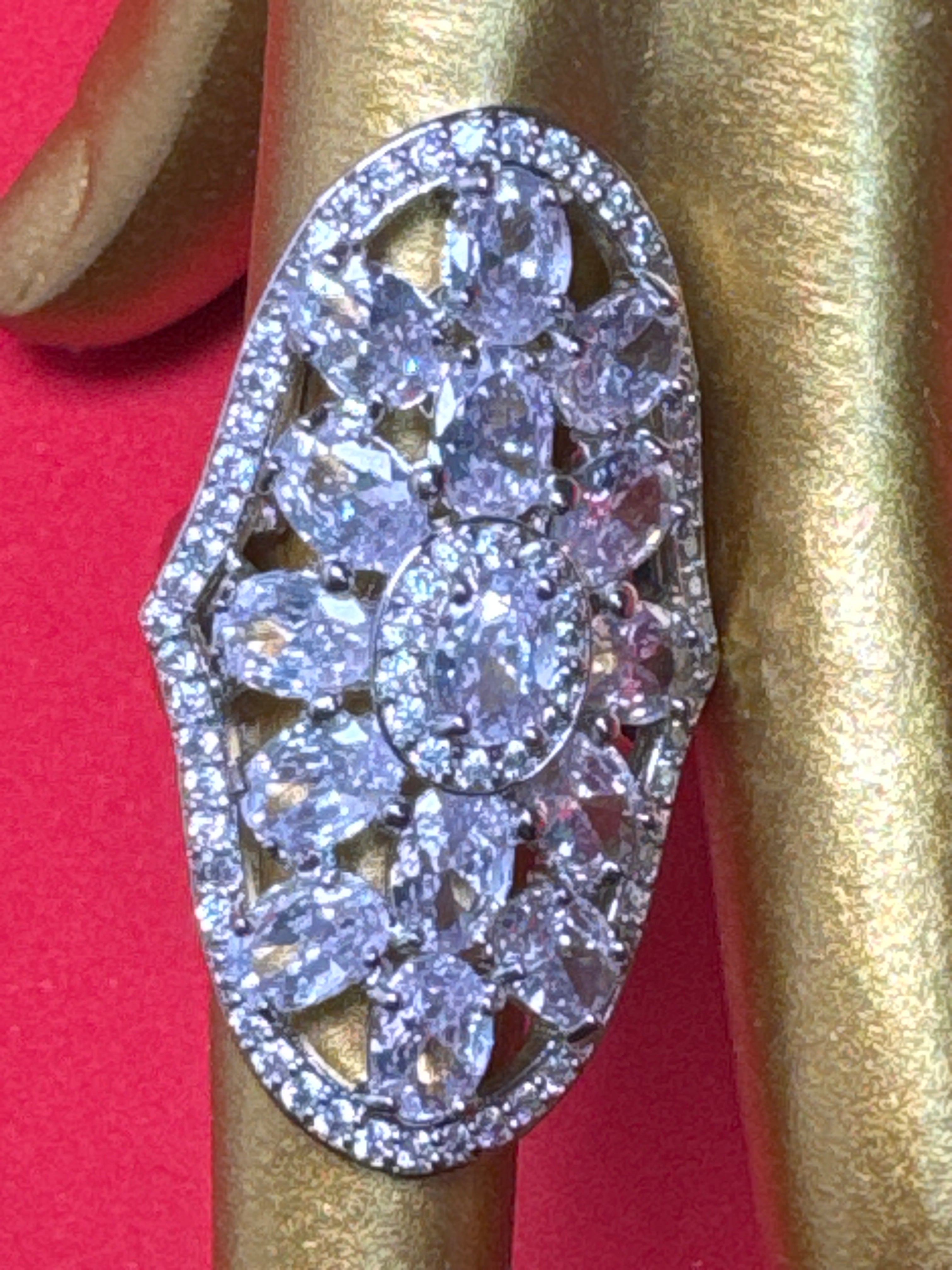 Large oval silver ring