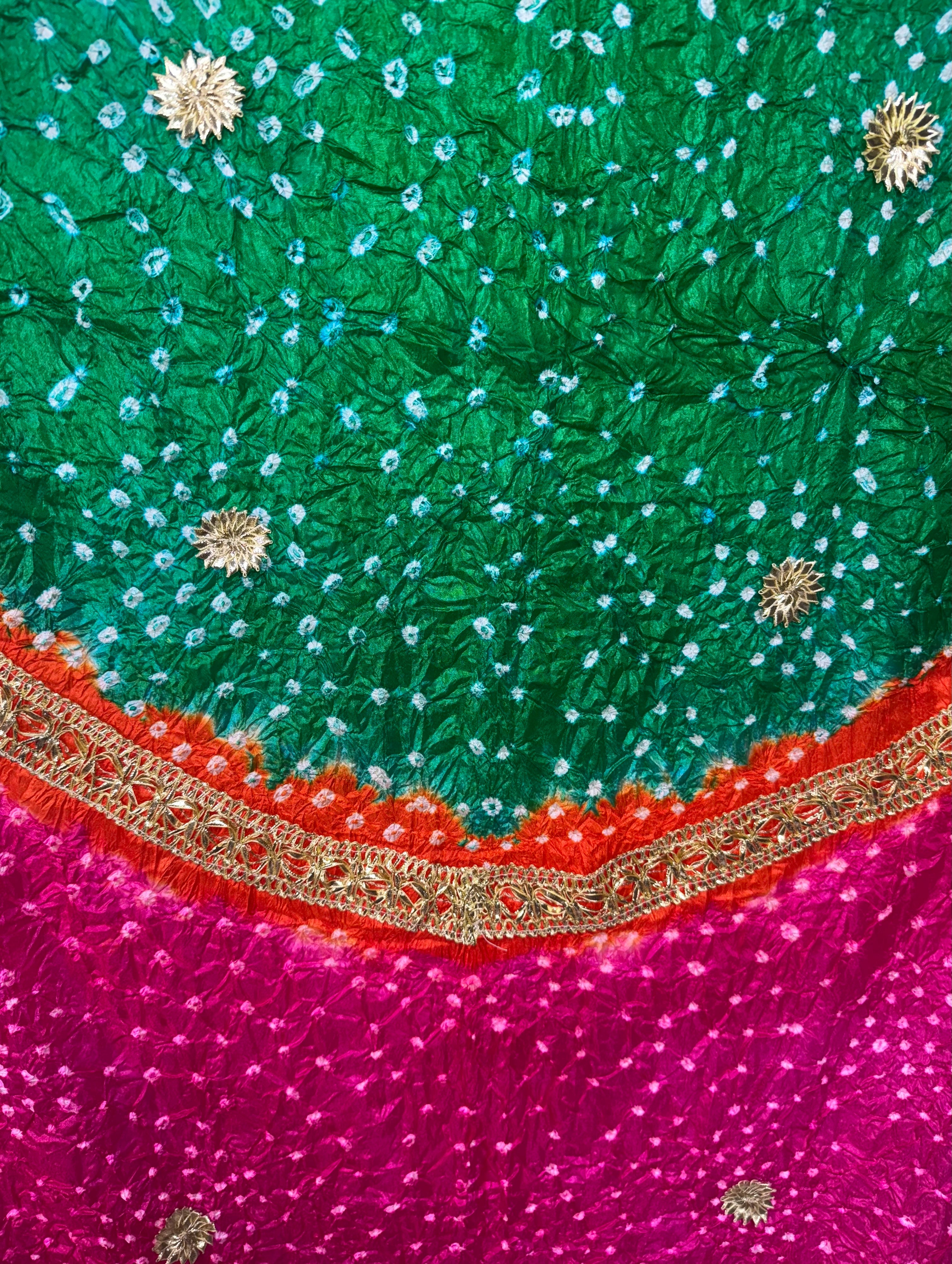 Dupptta Silk Chunri Multi Colour With Gotta Work Dcg-3