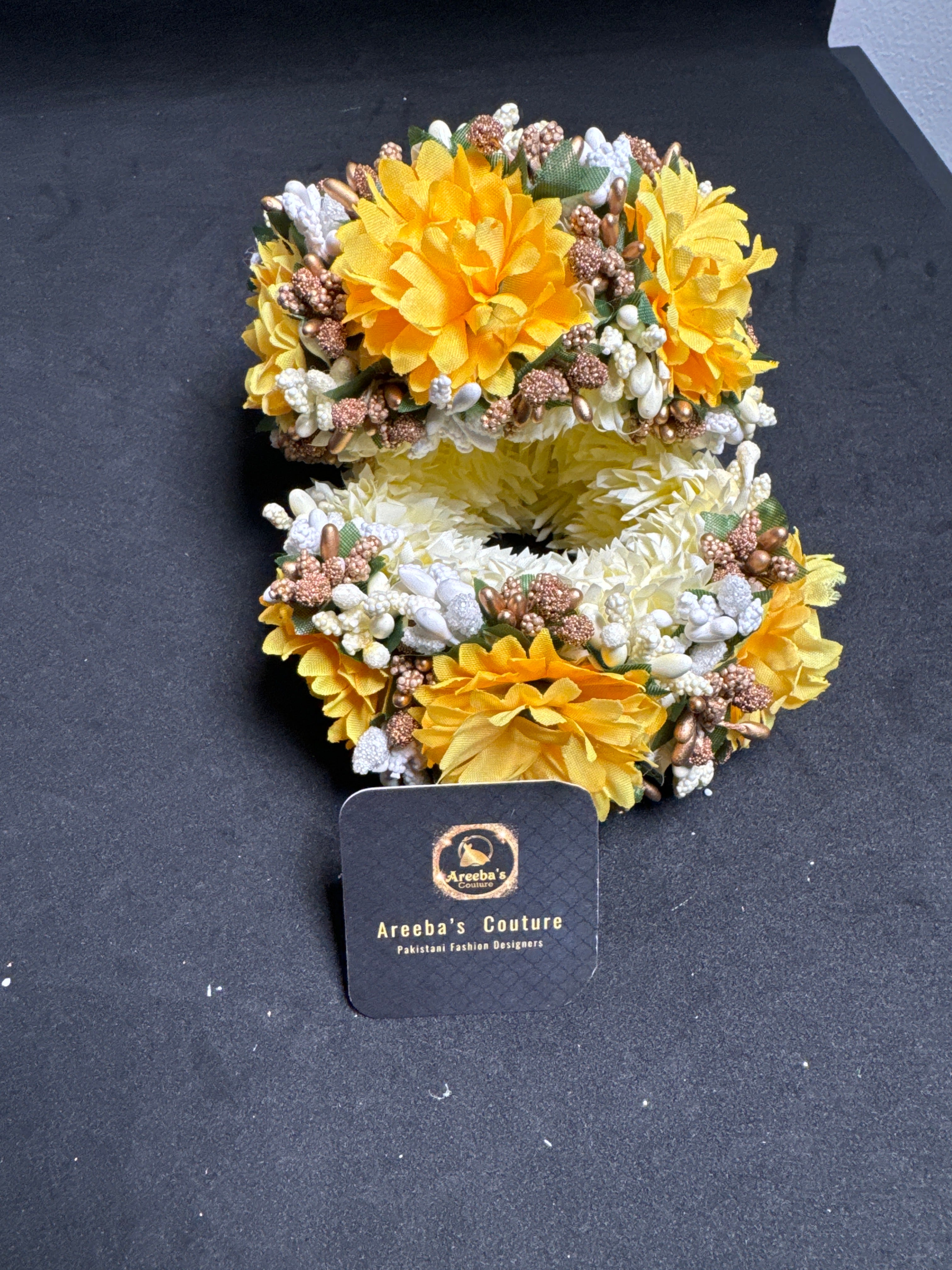 Bridal flower Gajra set for Mehndi /haldi. (Sold as pair)