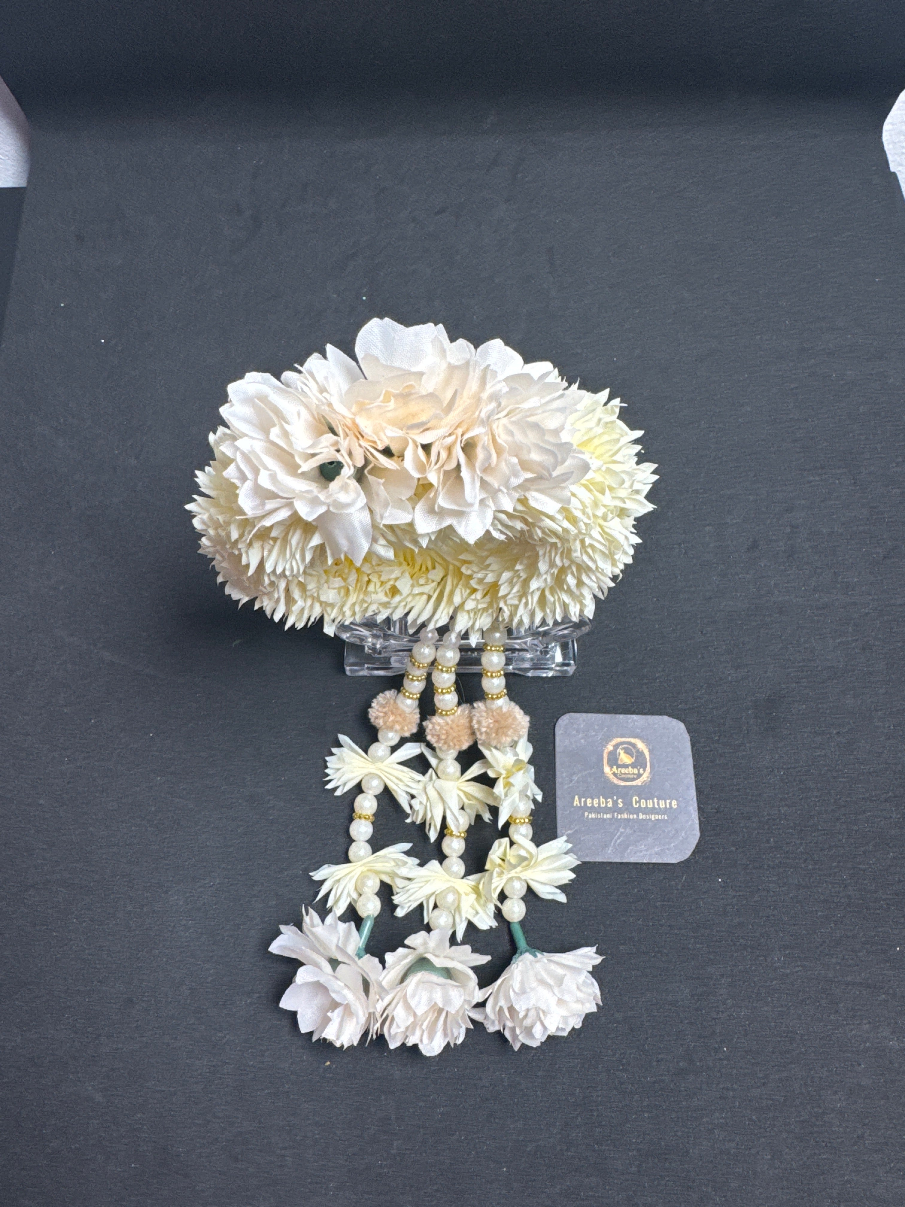 Flower Mehndi Gajra White Hand Crafted Flower Jewellery for Bride Bride Maids Mehndi and Any Event