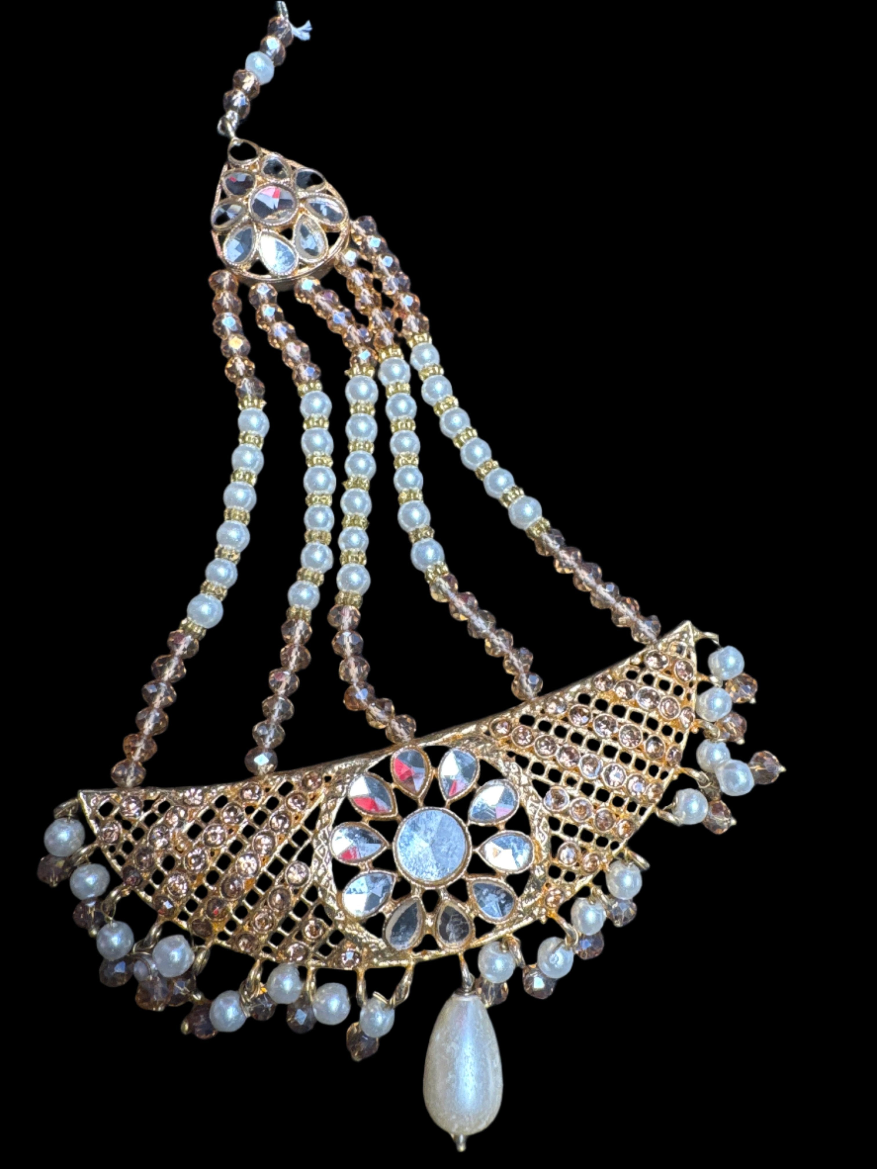 Jhumar Bronze  with white pearls JM 03