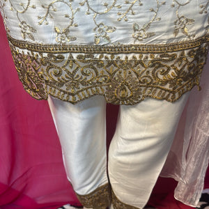 SHALWAR KAMEEZ SUIT Arabic linen- Areeba's Couture