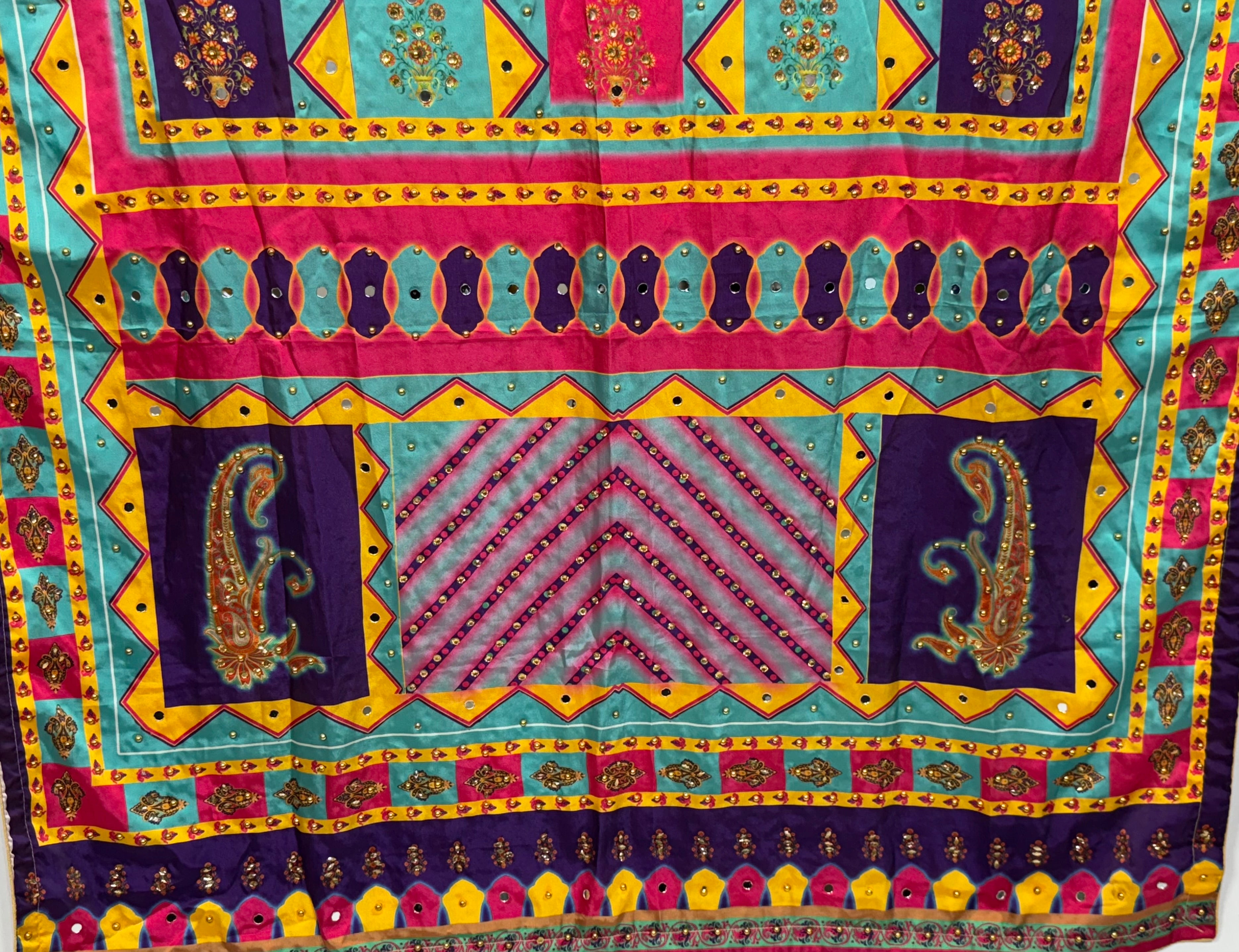 Silk Dupptta In Multi Colour Sd15 By Areeba'S Couture