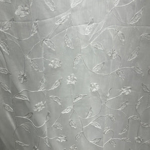 Beige and white chiffon dupatta with embroidery- Areeba's Couture