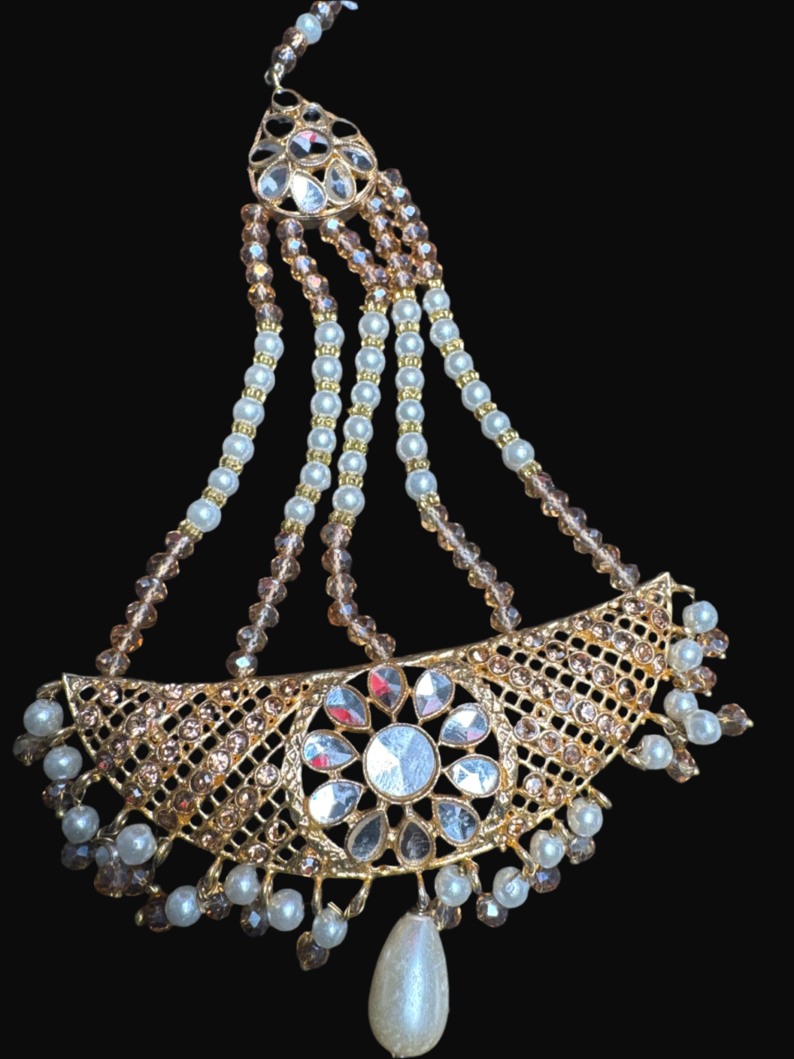 Jhumar Bronze with white pearls JM 03