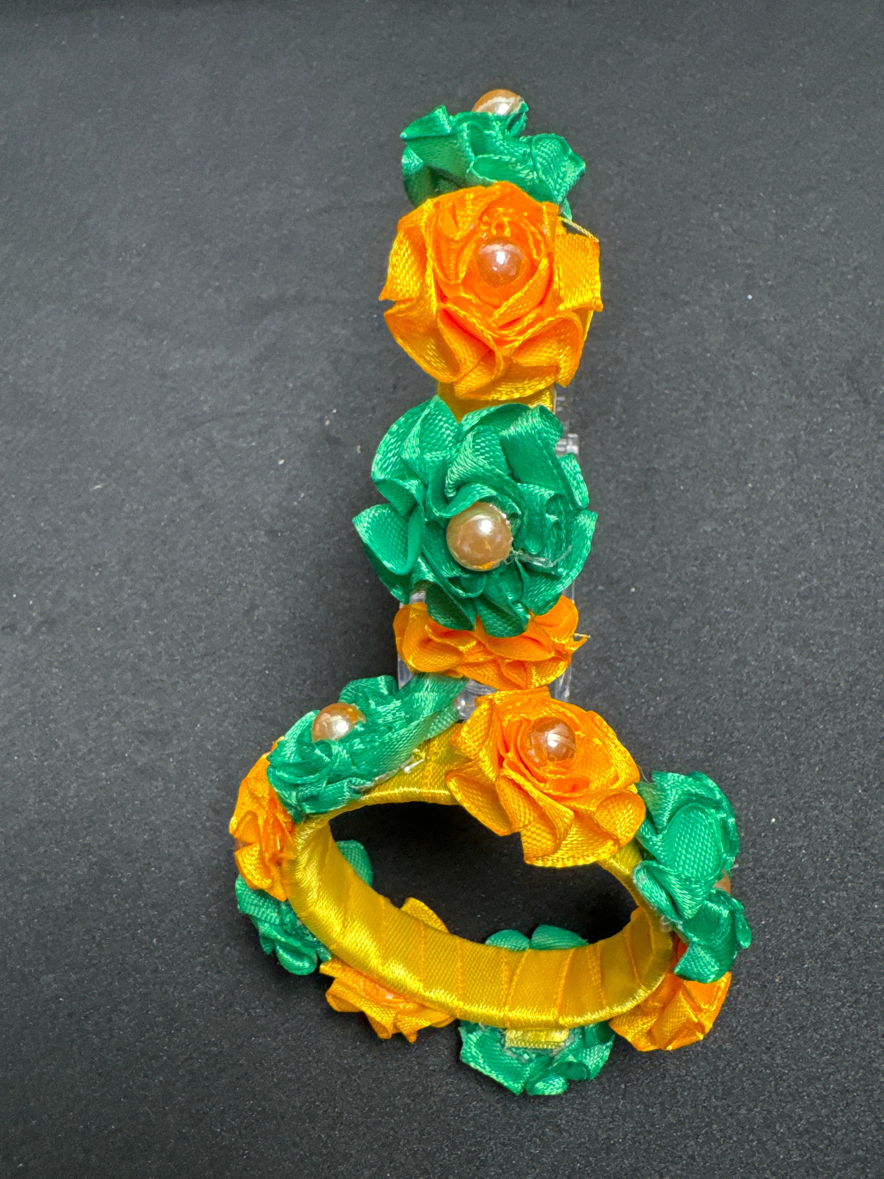 Yellow Green Kara Set (SOLD AS PAIR) Handcrafted Flower Jewellery for Bride Bride Maids Mehndi Any Event Pair