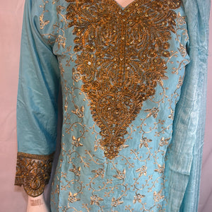 SHALWAR KAMEEZ SUIT Arabic linen- Areeba's Couture