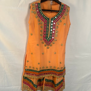 Girls peach Garara collection D6- Areeba's Couture