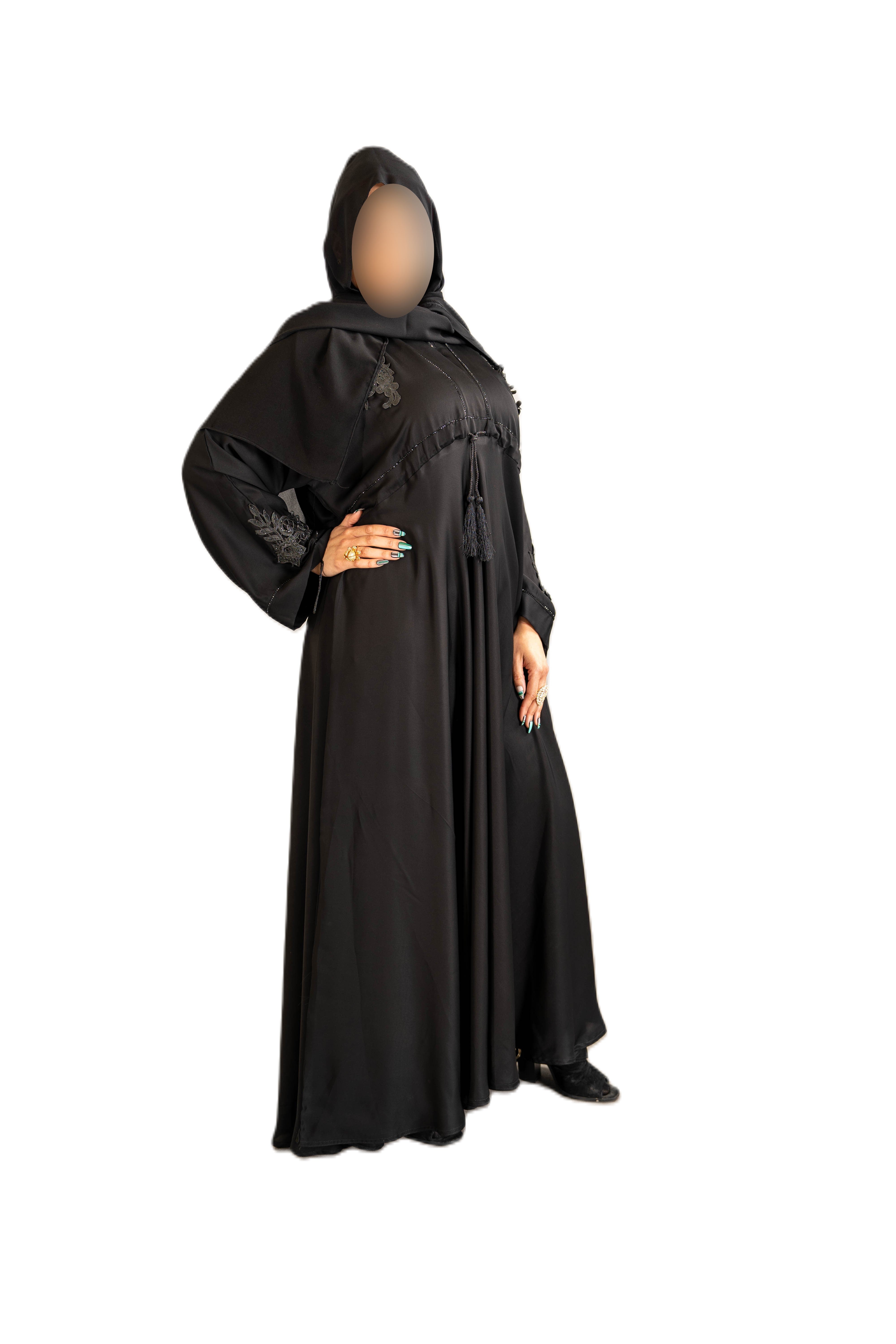 Black Embroidered Maxi Abaya with Elegant Embroidery for Comfort and Style