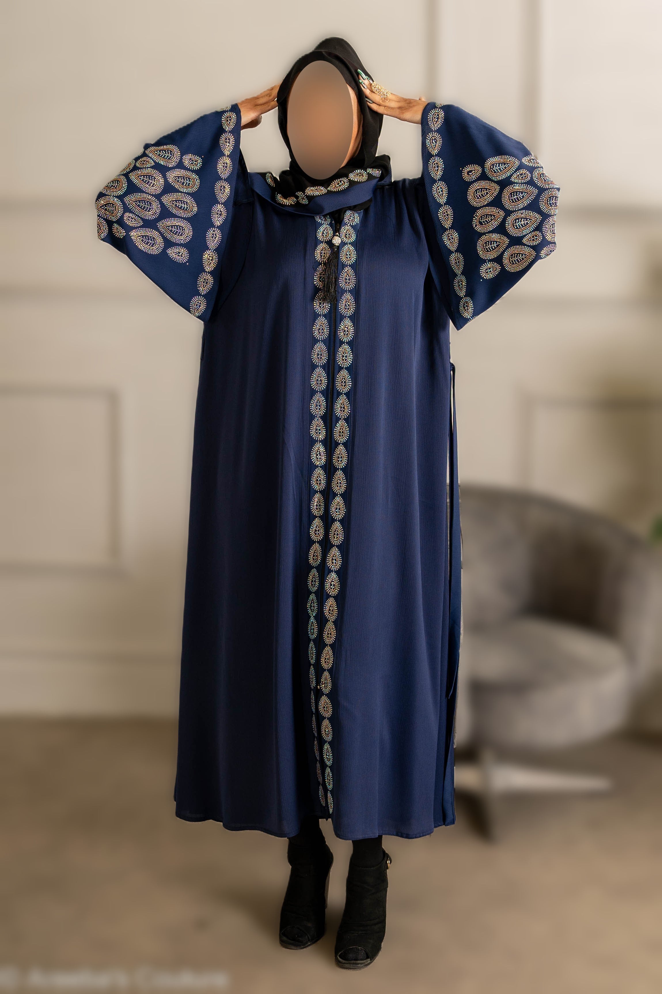 oloured DMC Sleeves Abaya with Vibrant Fabric for Ultimate Comfort and Unique Style